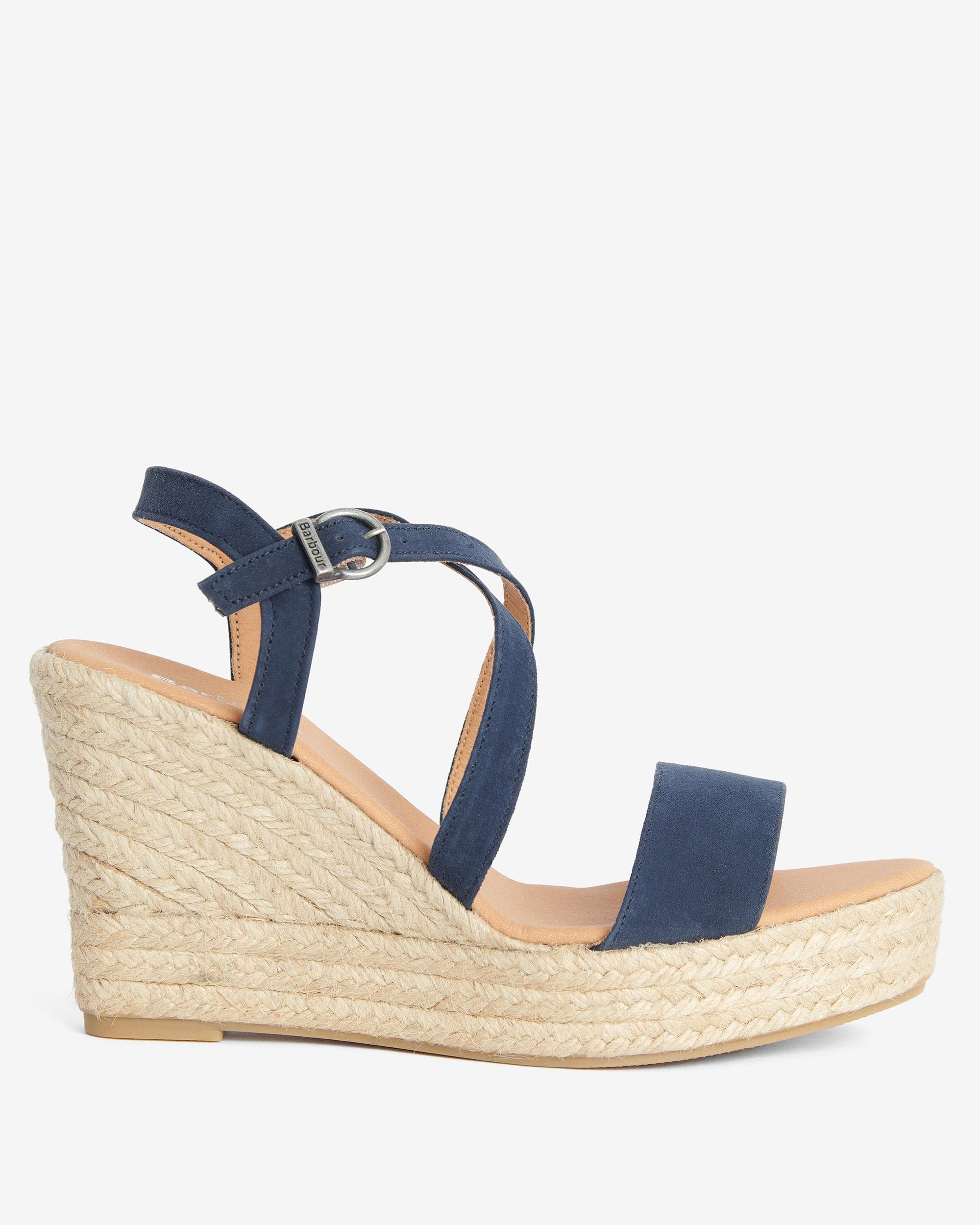 Barbour Lucia Womens Wedge Espadrilles - Dark Navy - Image 6