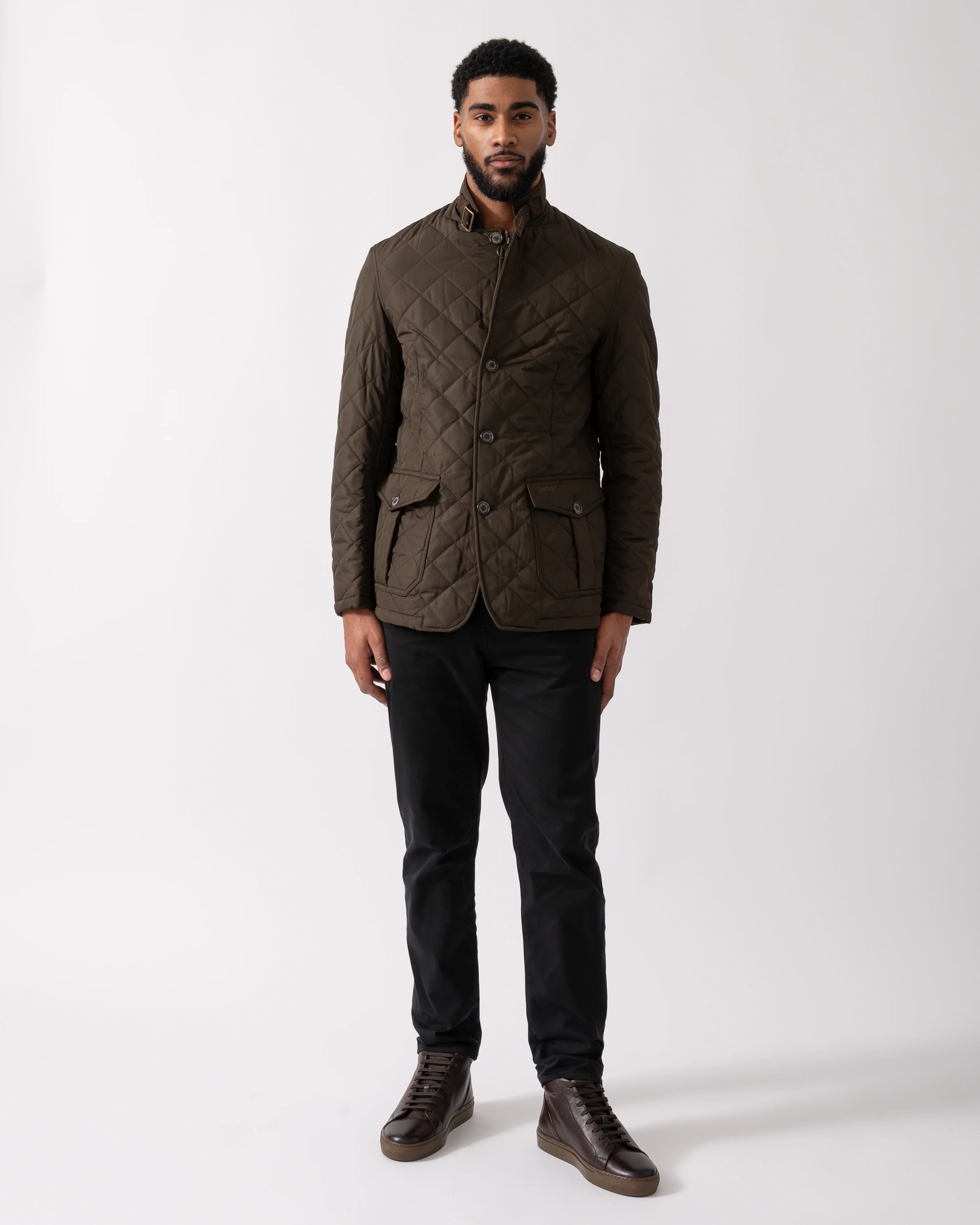 Barbour Lutz Mens Quilted Jacket - Olive - Image 2