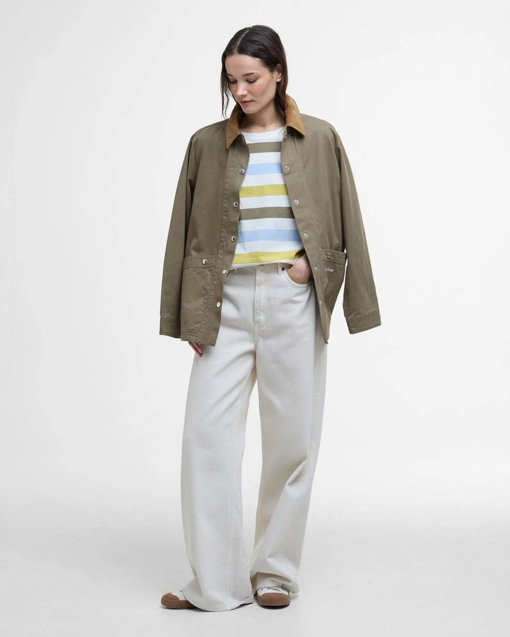 Barbour Lyndale Womens Top - Limeade Stripe - Image 2
