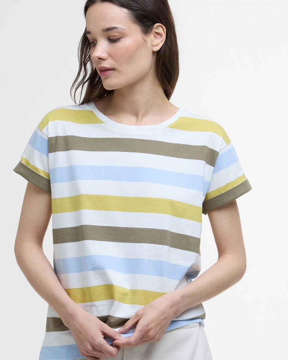 Barbour Lyndale Womens Top - Limeade Stripe - Image 3