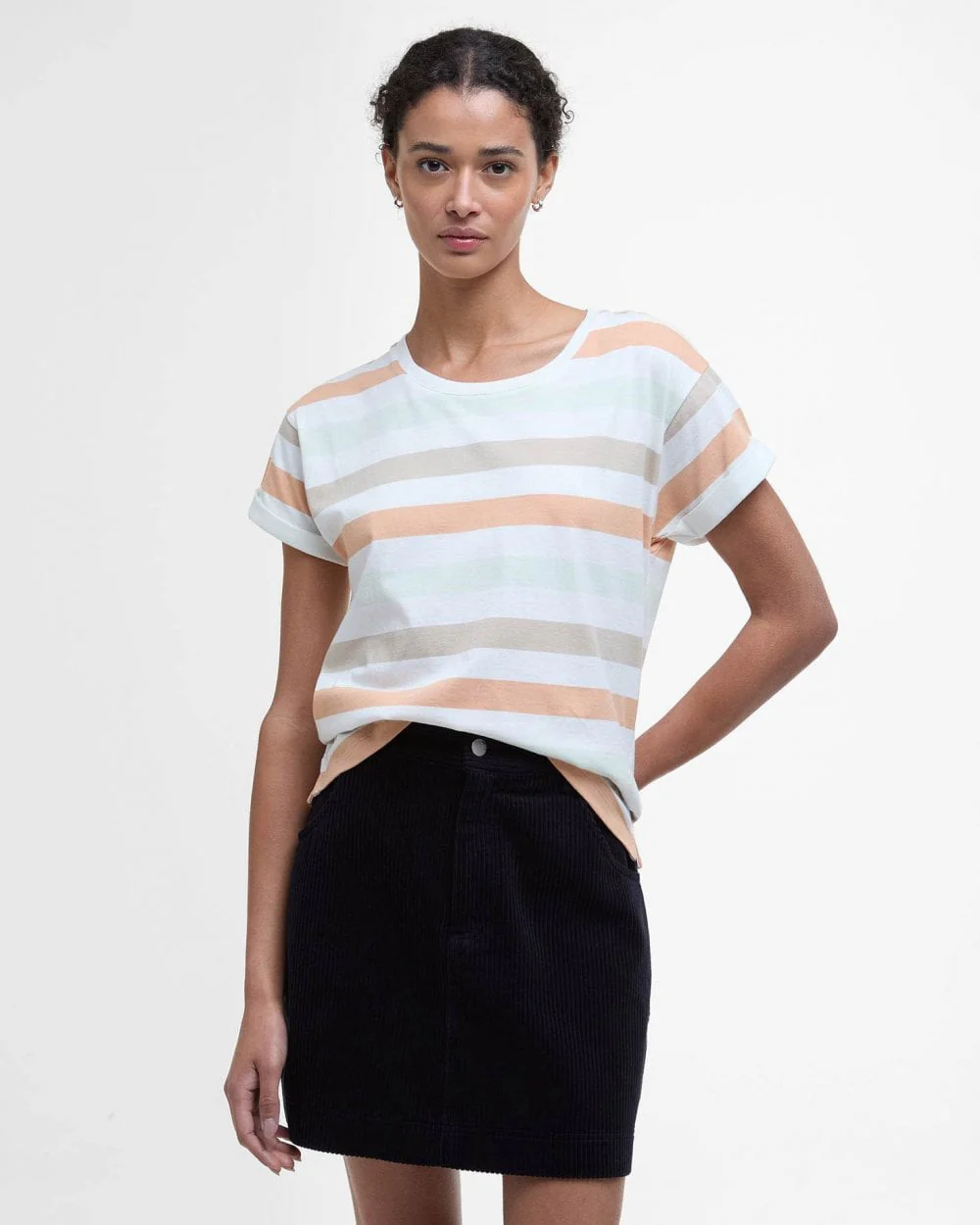 Barbour Lyndale Womens Top - Toast Stripe - Image 3