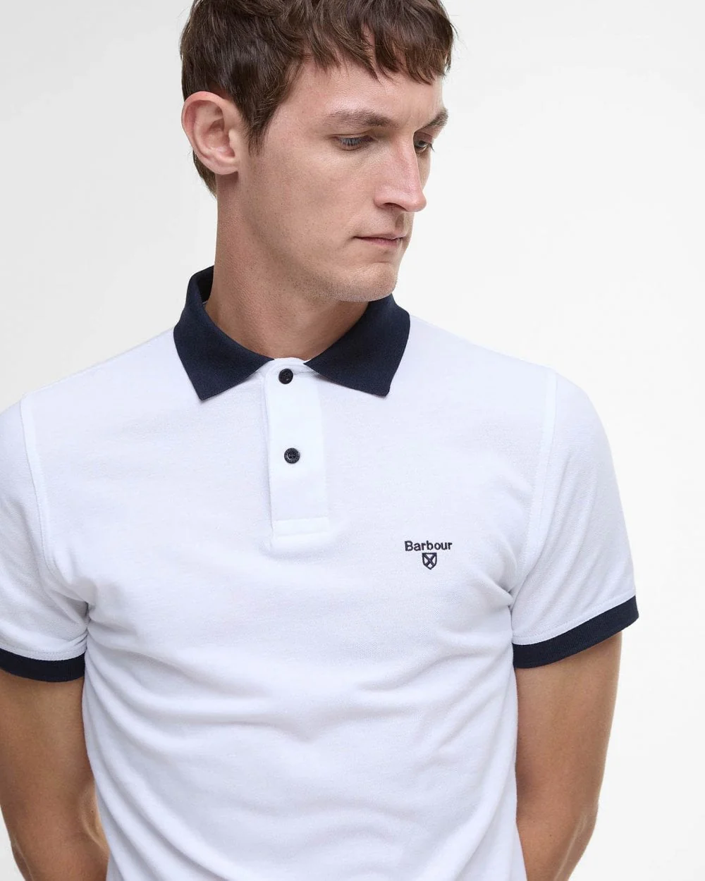 Barbour Lynmouth Mens Polo Shirt - White - Image 3