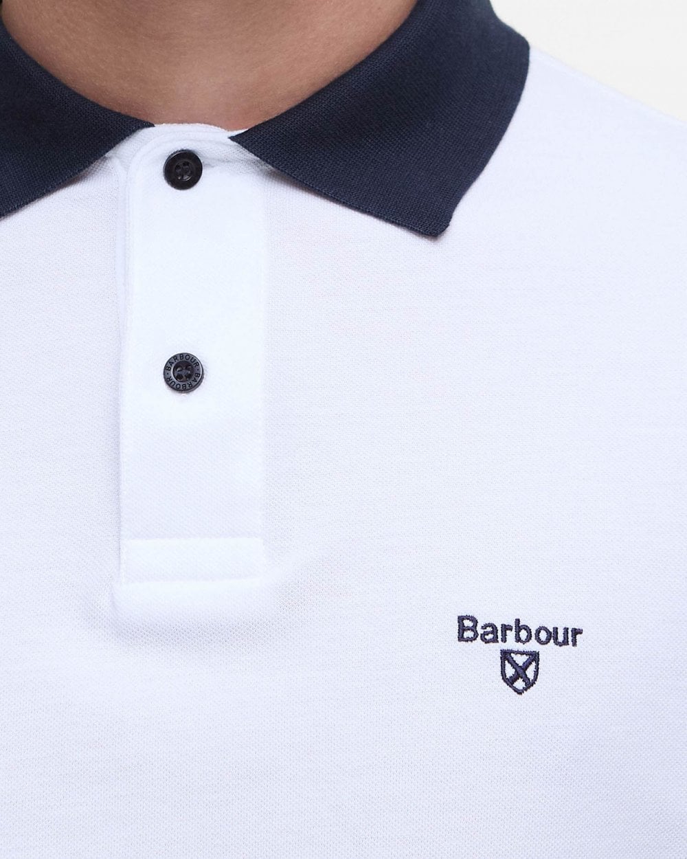 Barbour Lynmouth Mens Polo Shirt - White - Image 4