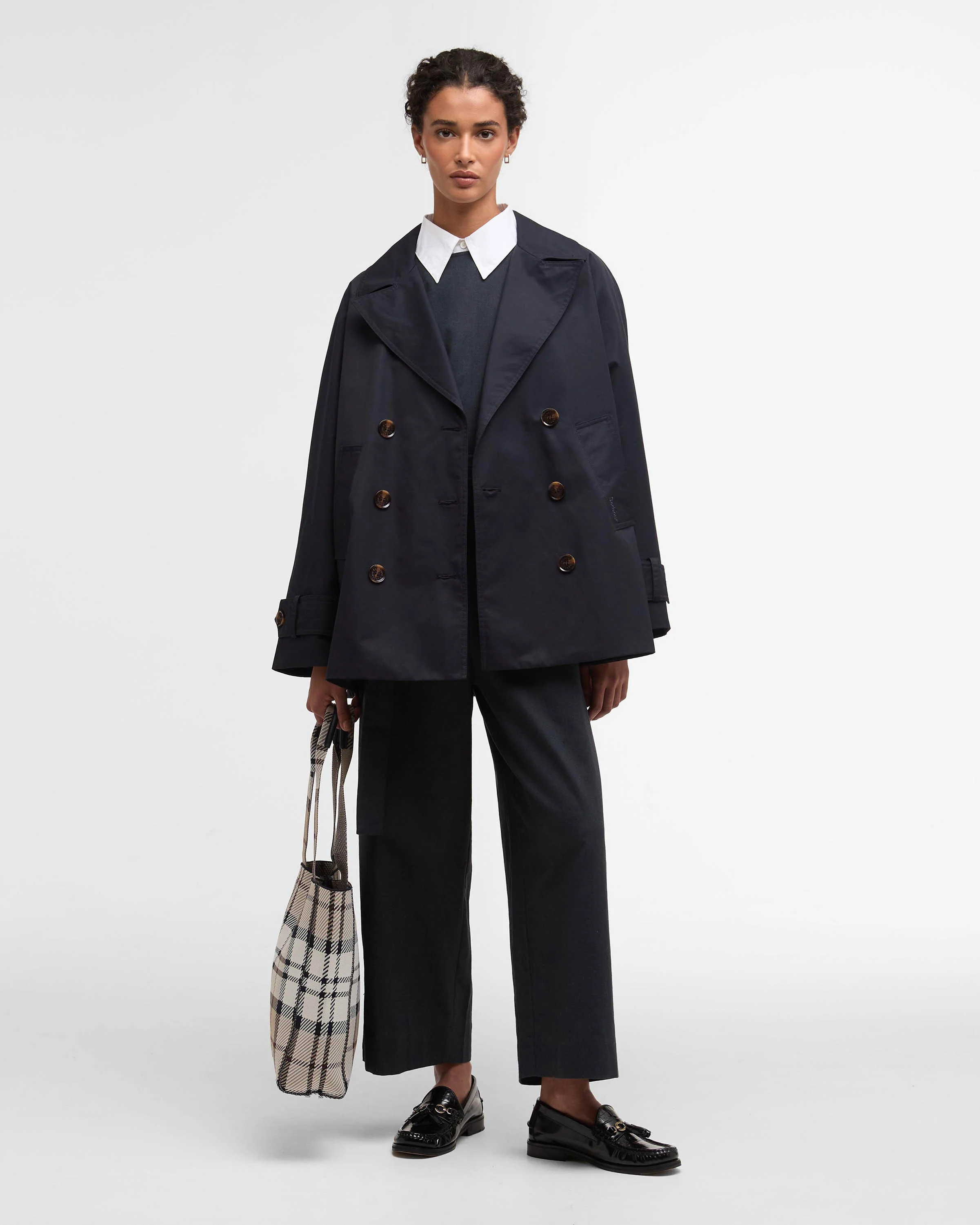 Barbour Maisy Womens Showerproof Jacket - Dark Navy / Dress Navy Tartan - Image 2
