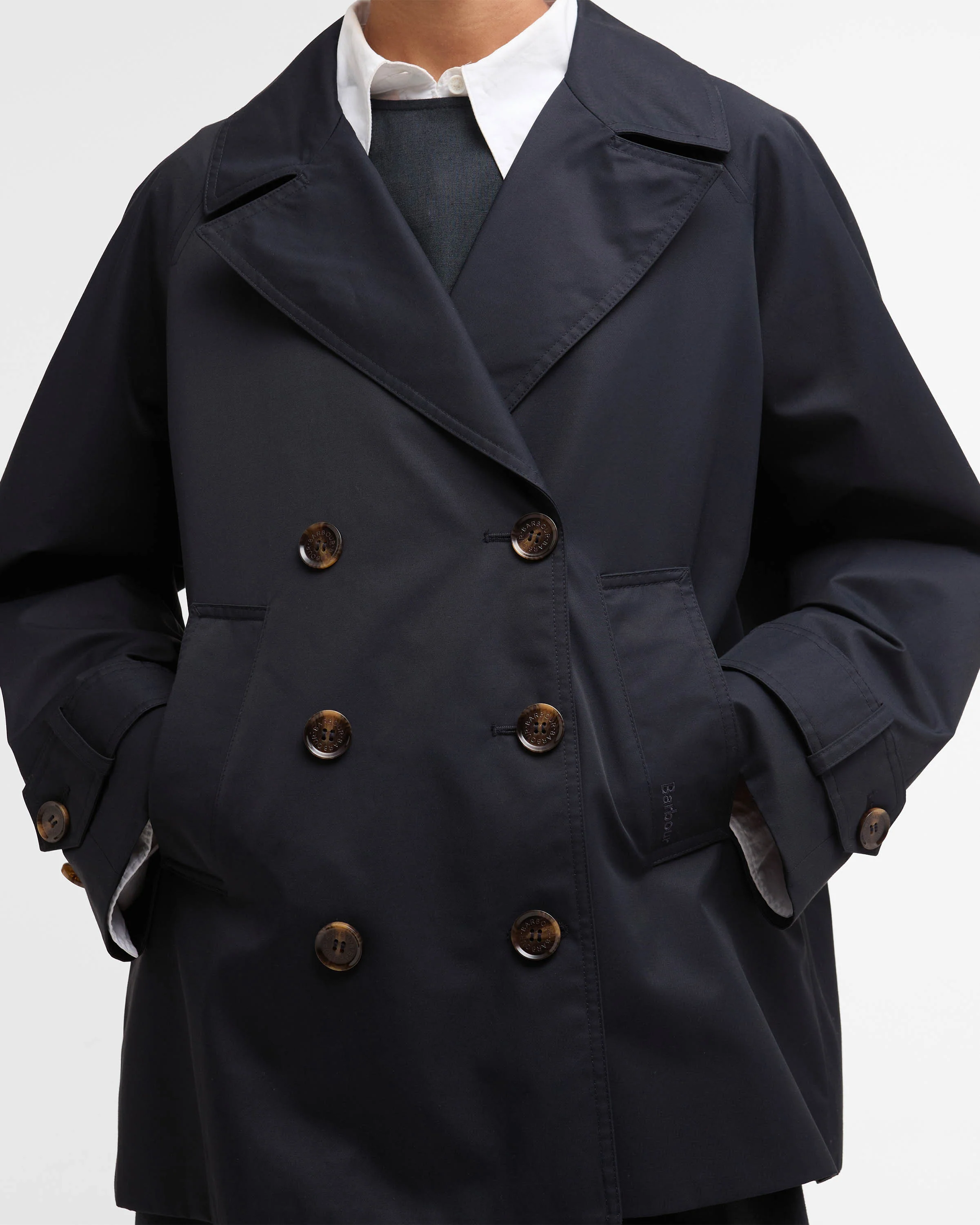 Barbour Maisy Womens Showerproof Jacket - Dark Navy / Dress Navy Tartan - Image 3