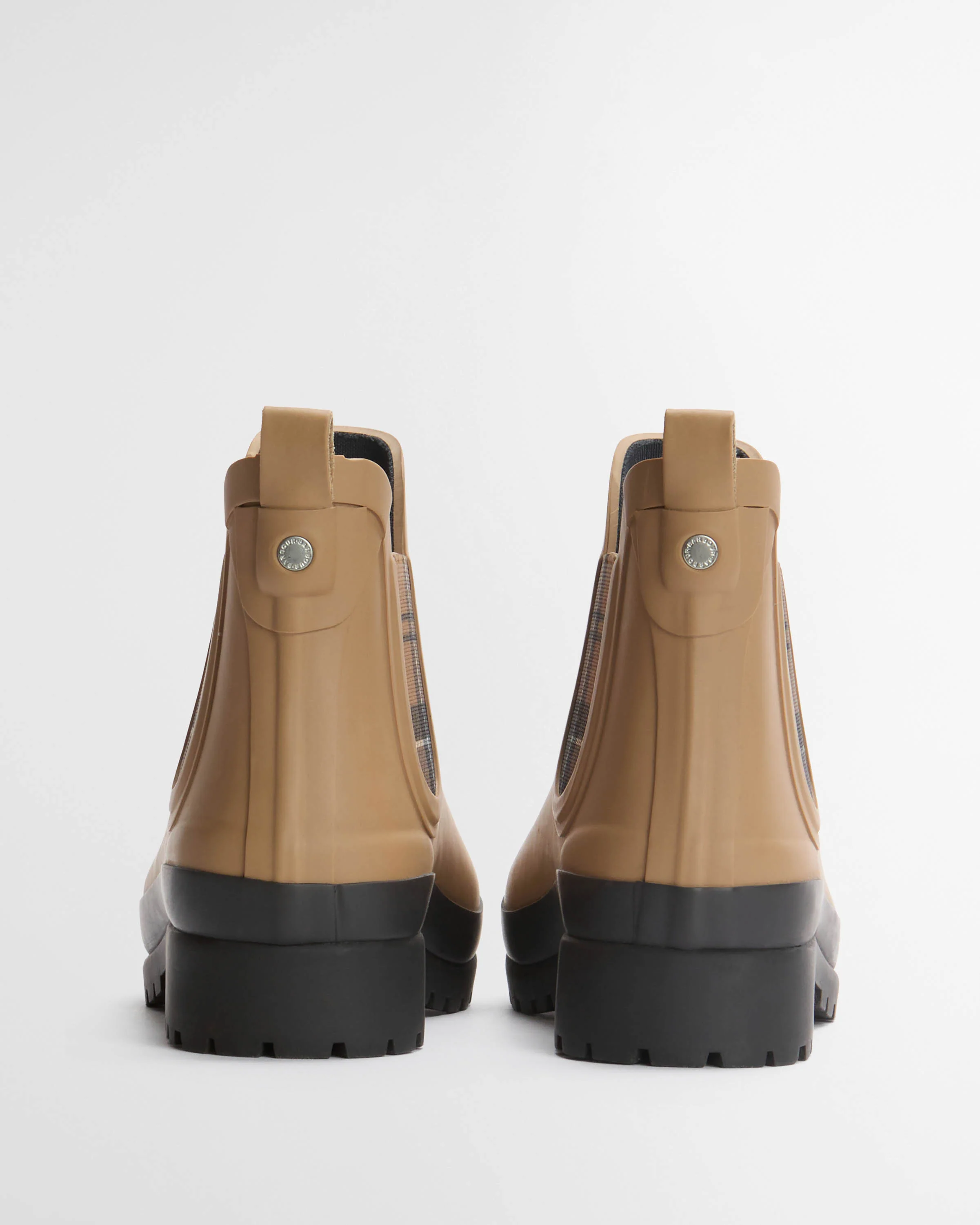 Barbour Mallow Womens Chelsea Wellies - Beige/Dress Tartan - Image 3