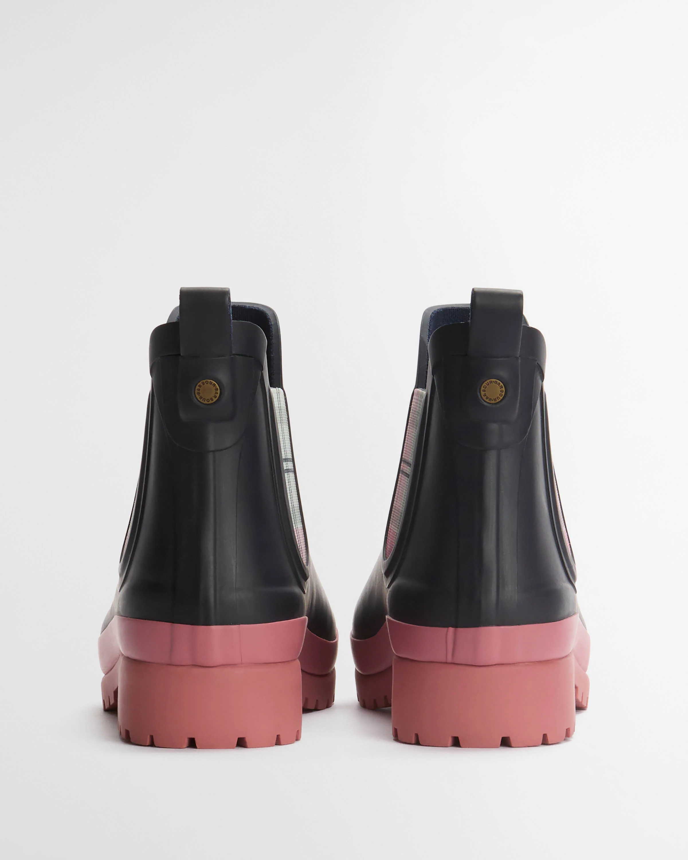 Barbour Mallow Womens Chelsea Wellies - Navy/Cherry Blossom - Image 10