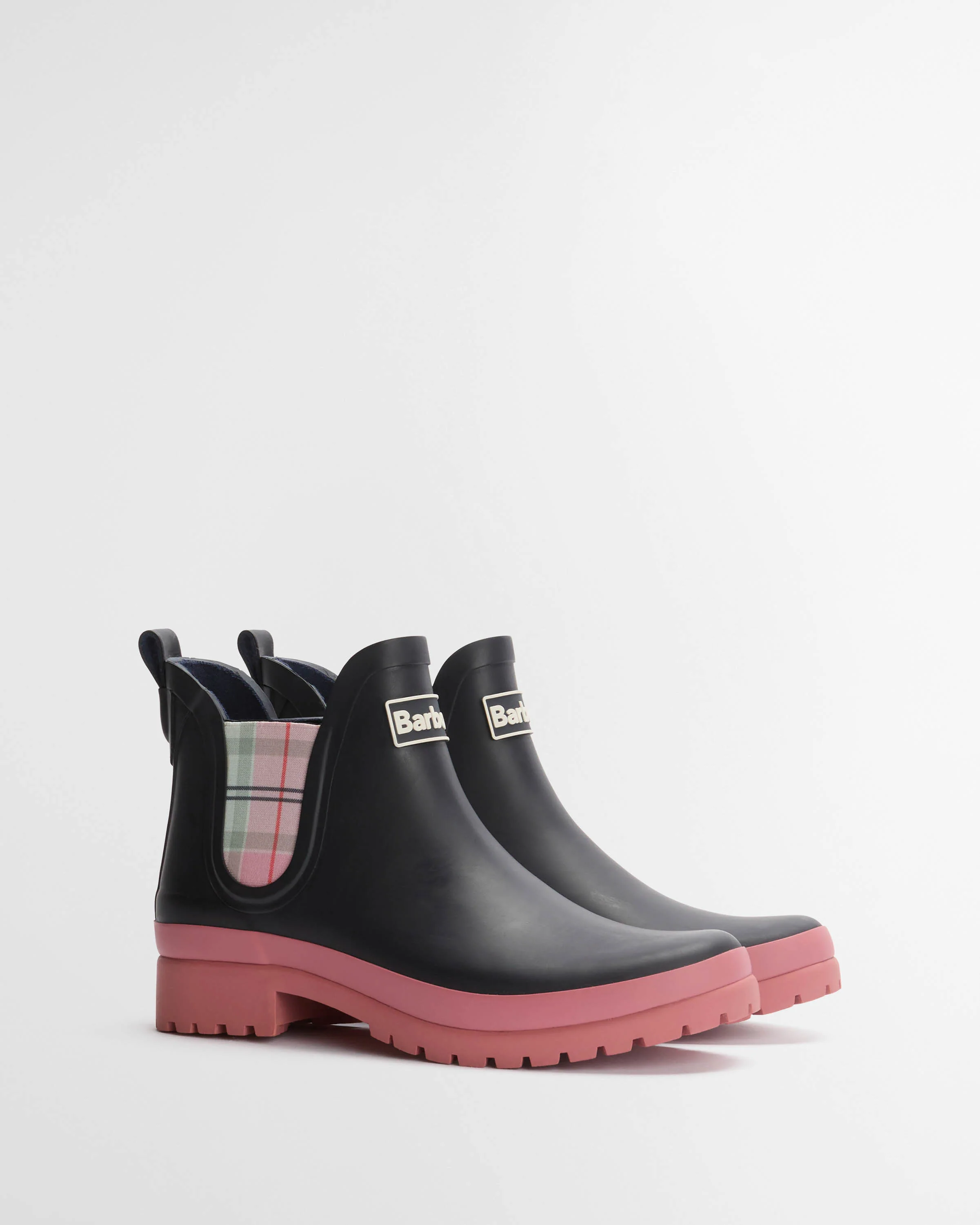 Barbour Mallow Womens Chelsea Wellies - Navy/Cherry Blossom - Image 11