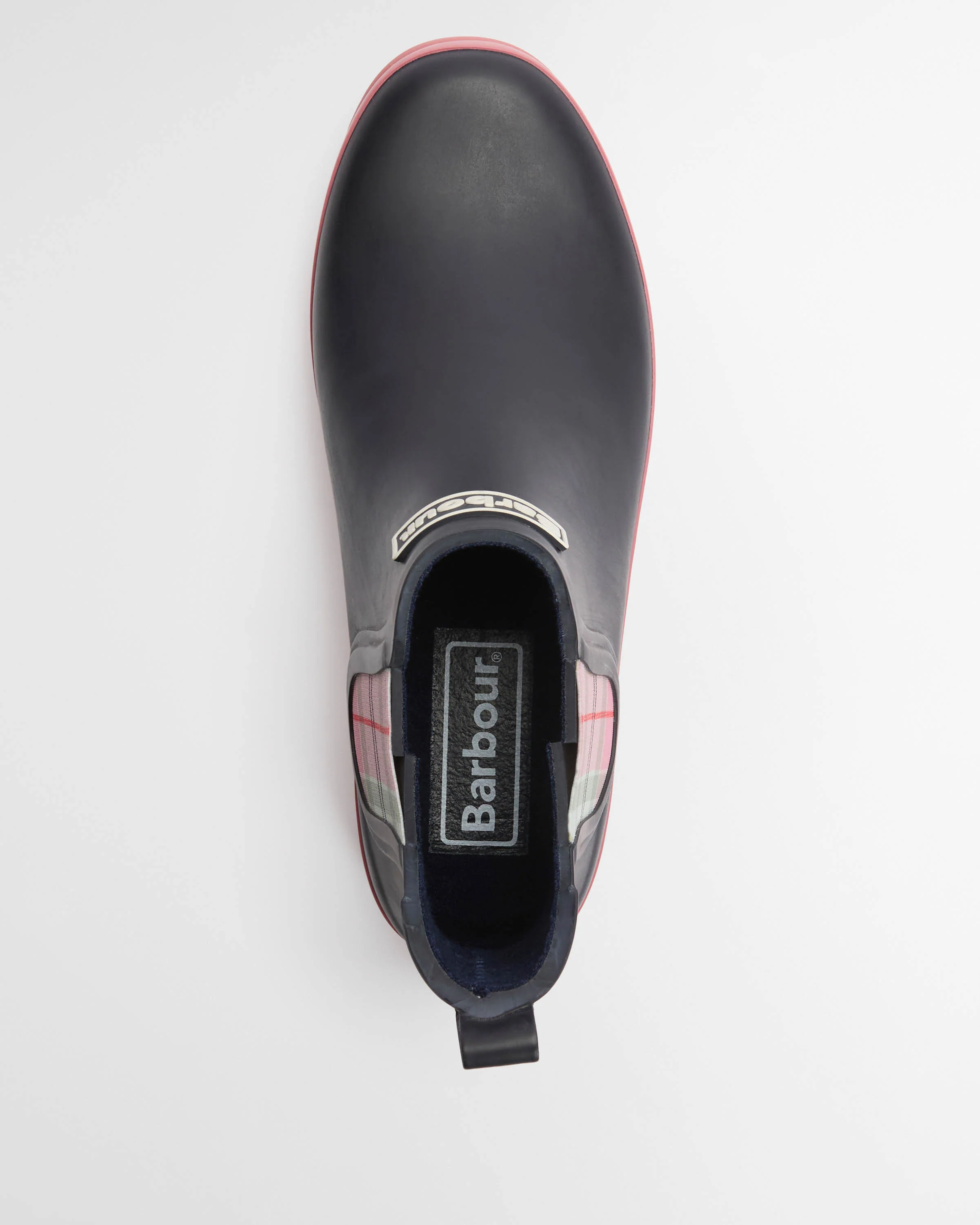 Barbour Mallow Womens Chelsea Wellies - Navy/Cherry Blossom - Image 3