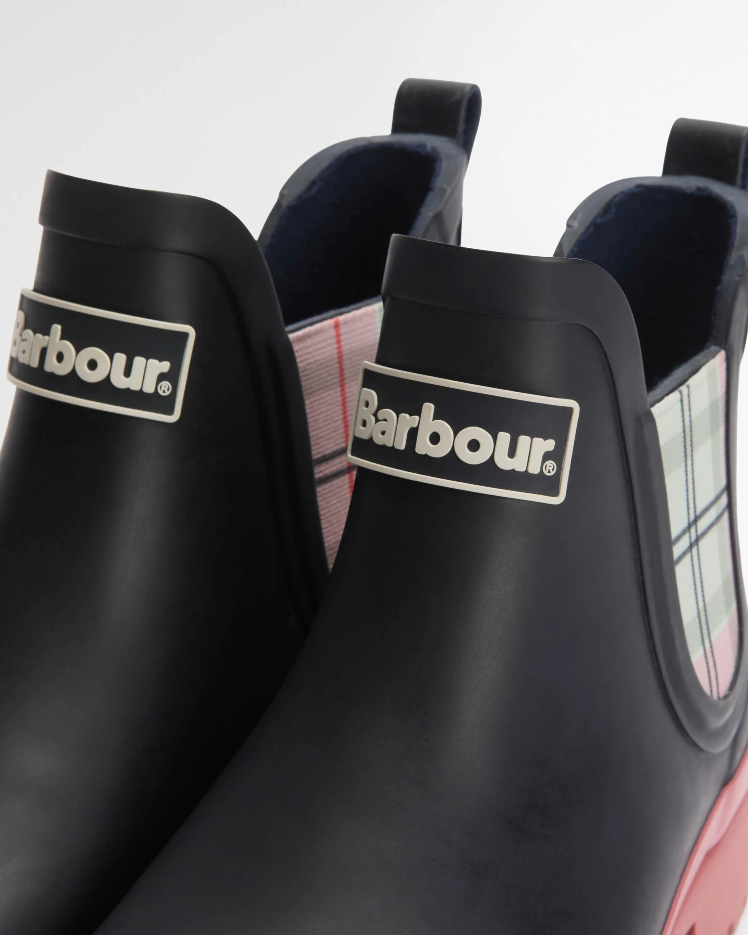 Barbour Mallow Womens Chelsea Wellies - Navy/Cherry Blossom - Image 4