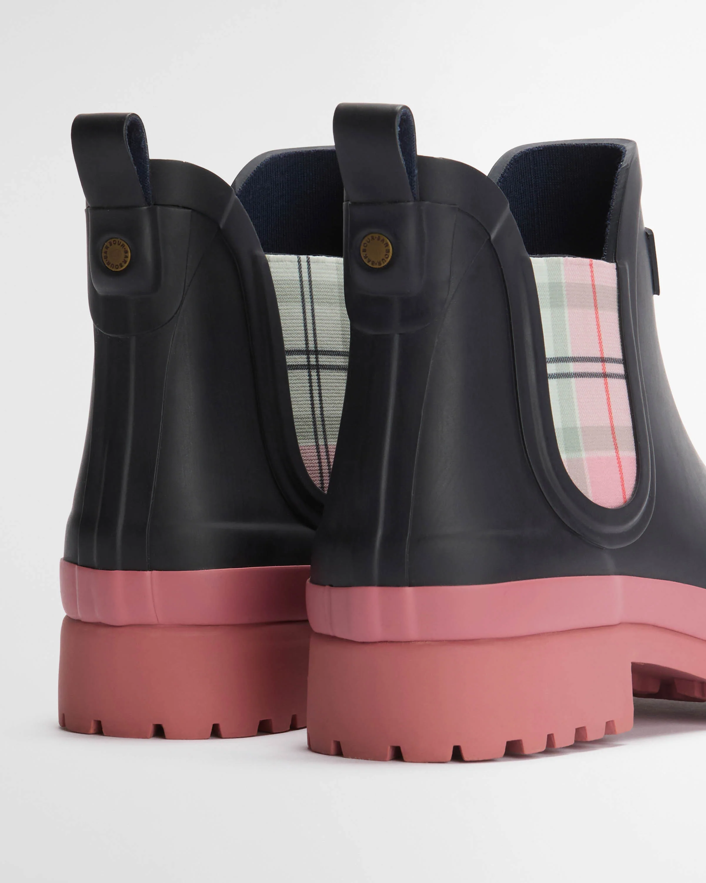Barbour Mallow Womens Chelsea Wellies - Navy/Cherry Blossom - Image 7