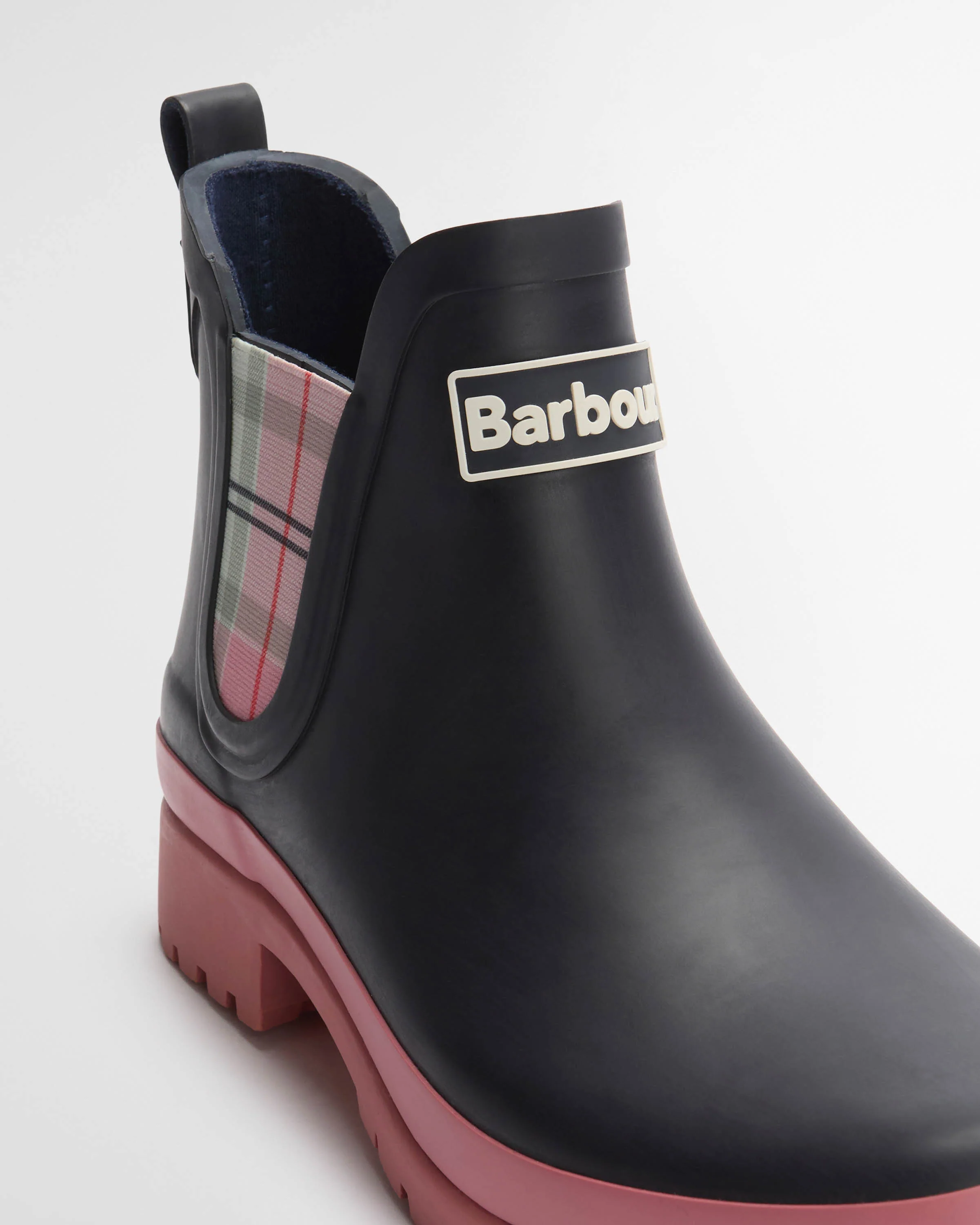 Barbour Mallow Womens Chelsea Wellies - Navy/Cherry Blossom - Image 8