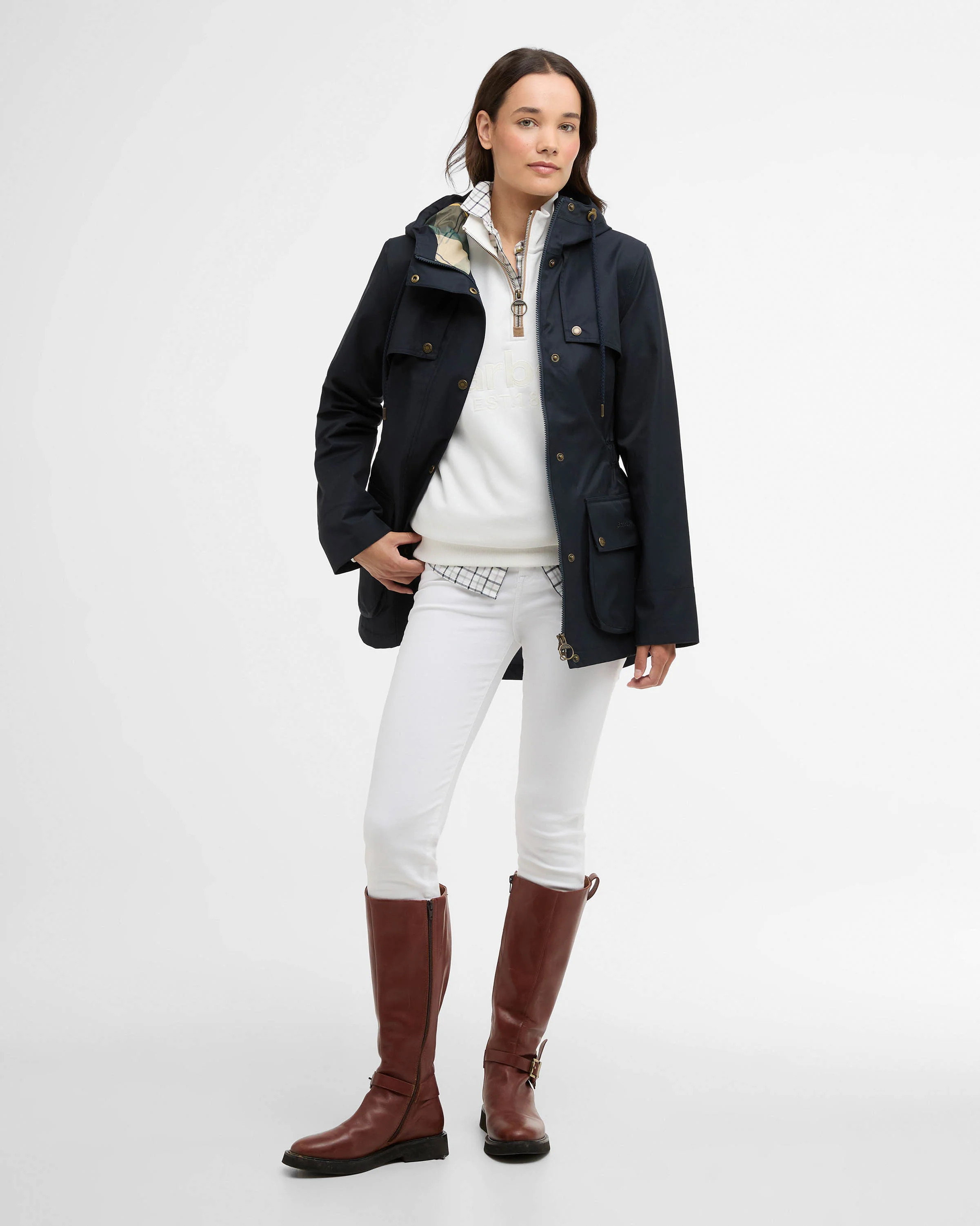 Barbour Maple Womens Waterproof Jacket - Dark Navy/Ancient - Image 4