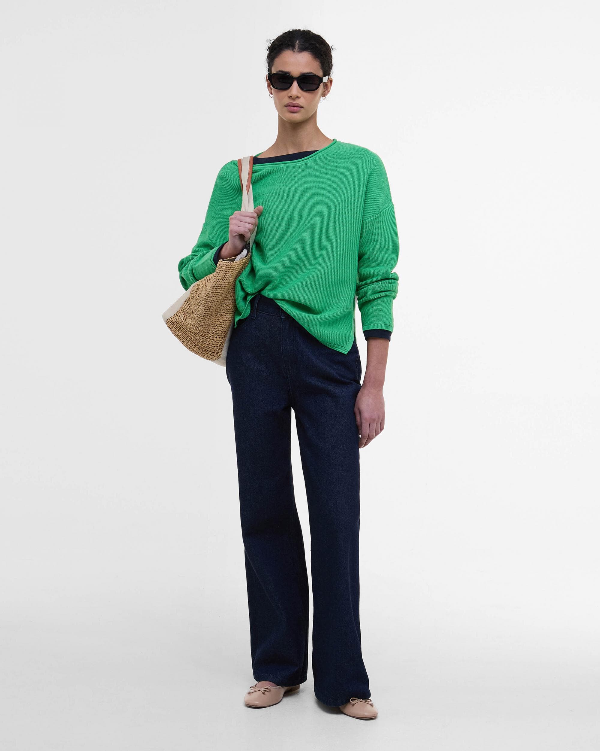 Barbour Marine Womens Jumper - Kelly Green - Image 2