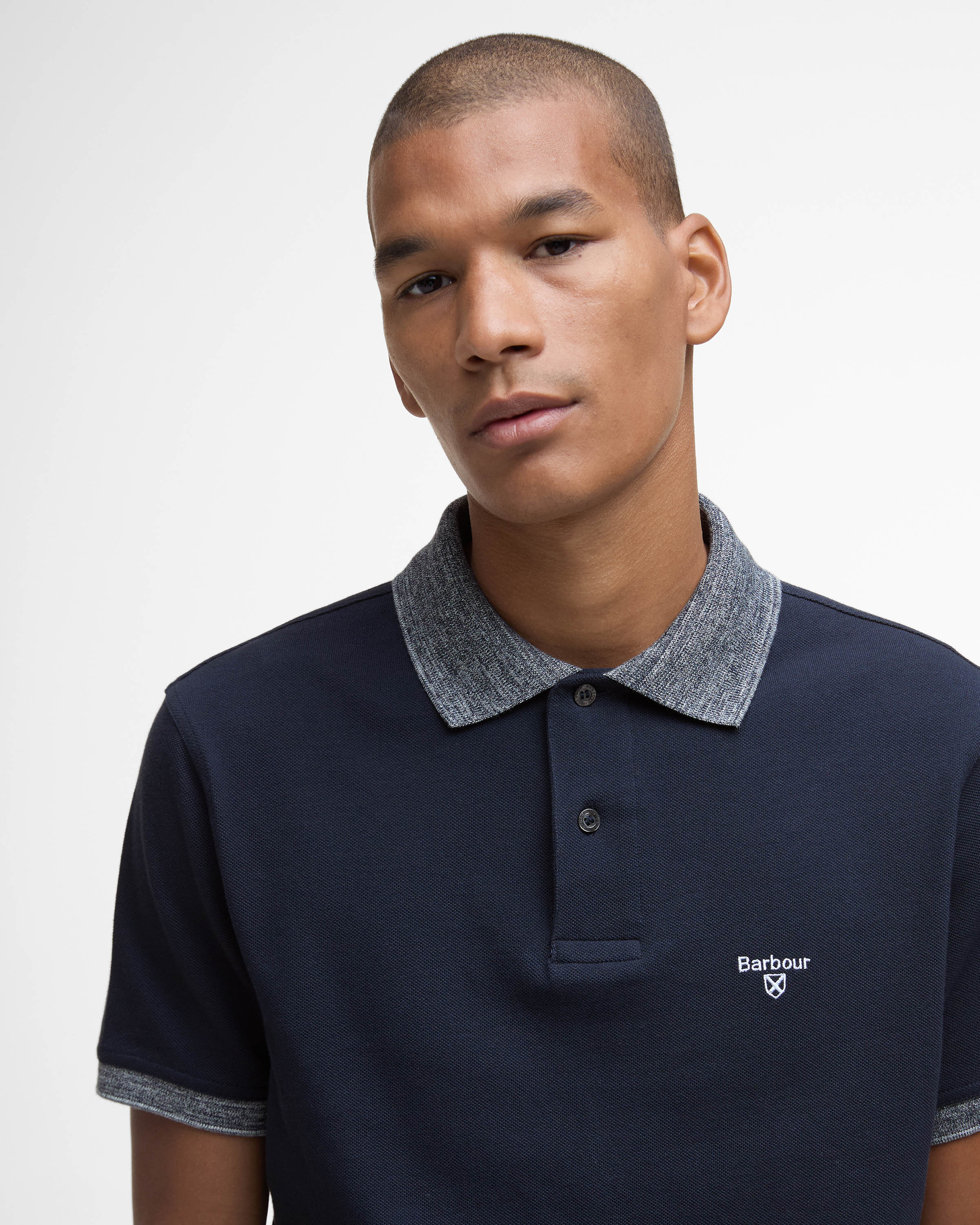 Barbour Marlton Mens Tailored Fit Polo Shirt - Navy - Image 2