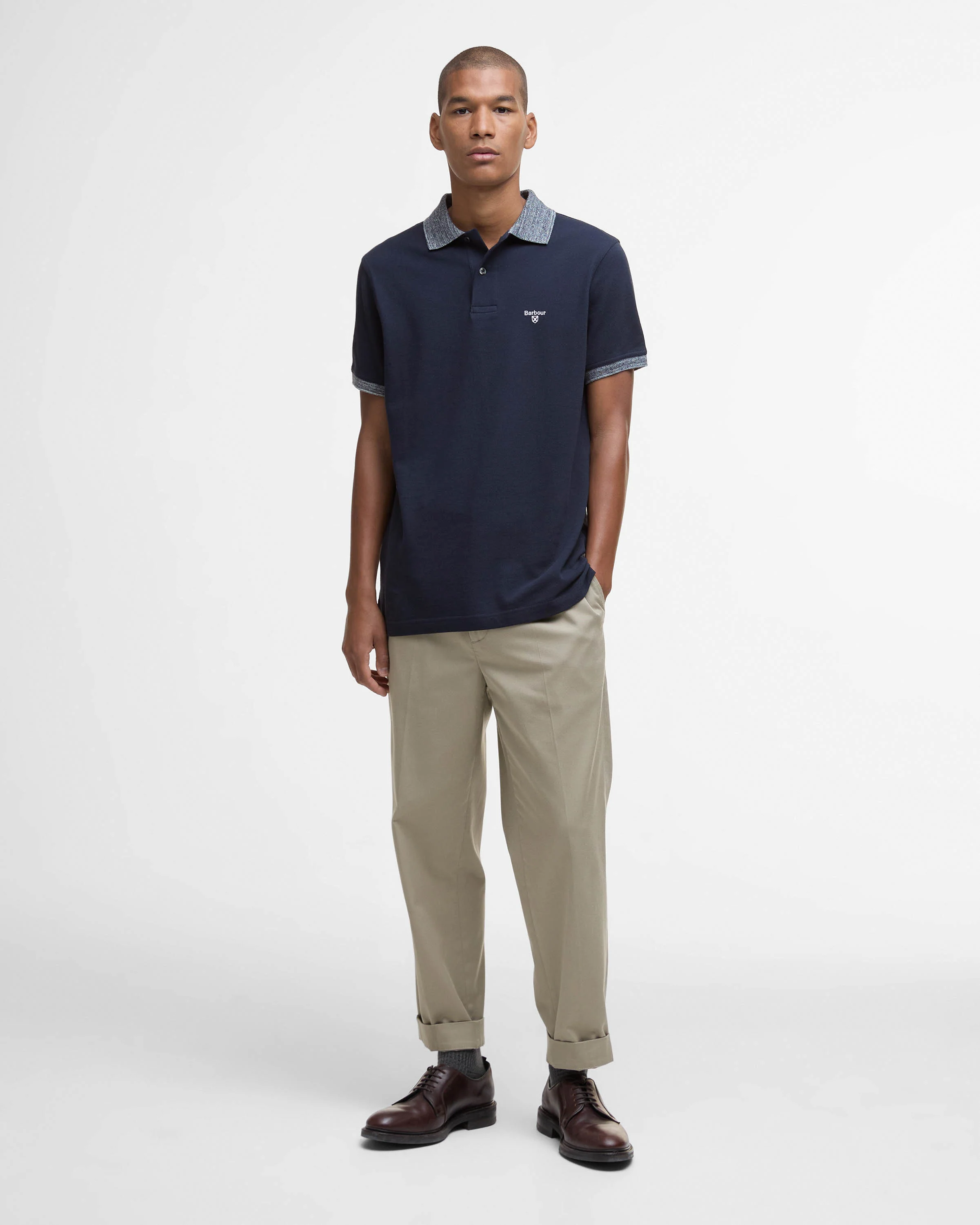 Barbour Marlton Mens Tailored Fit Polo Shirt - Navy - Image 3