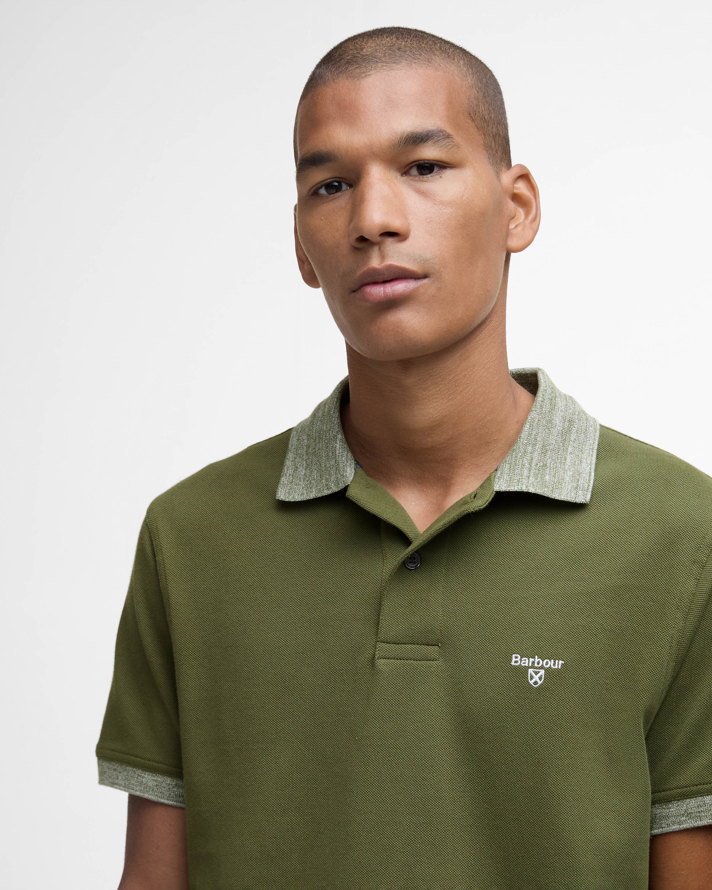 Barbour Marlton Mens Tailored Fit Polo Shirt - Winter Moss - Image 2