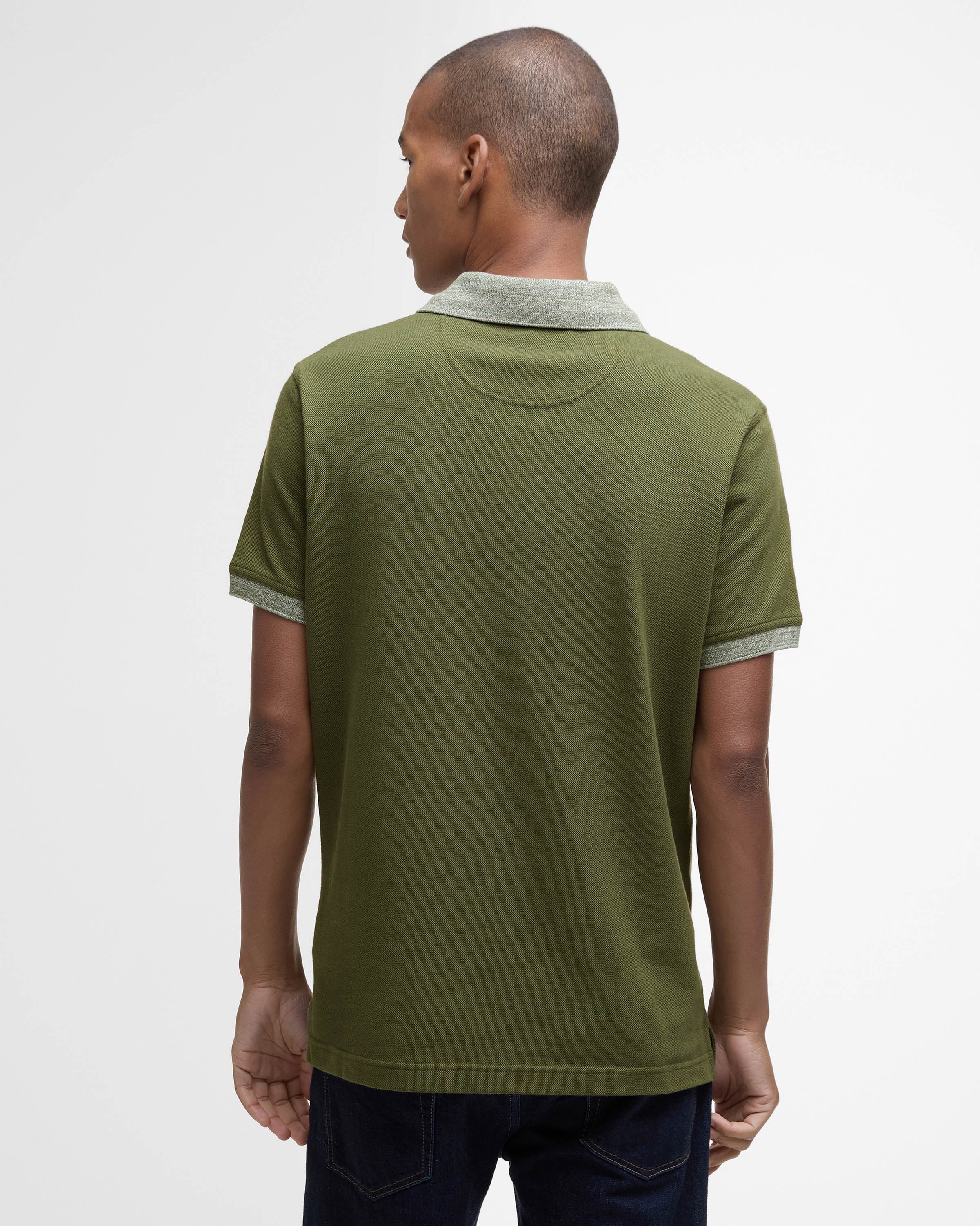 Barbour Marlton Mens Tailored Fit Polo Shirt - Winter Moss - Image 4