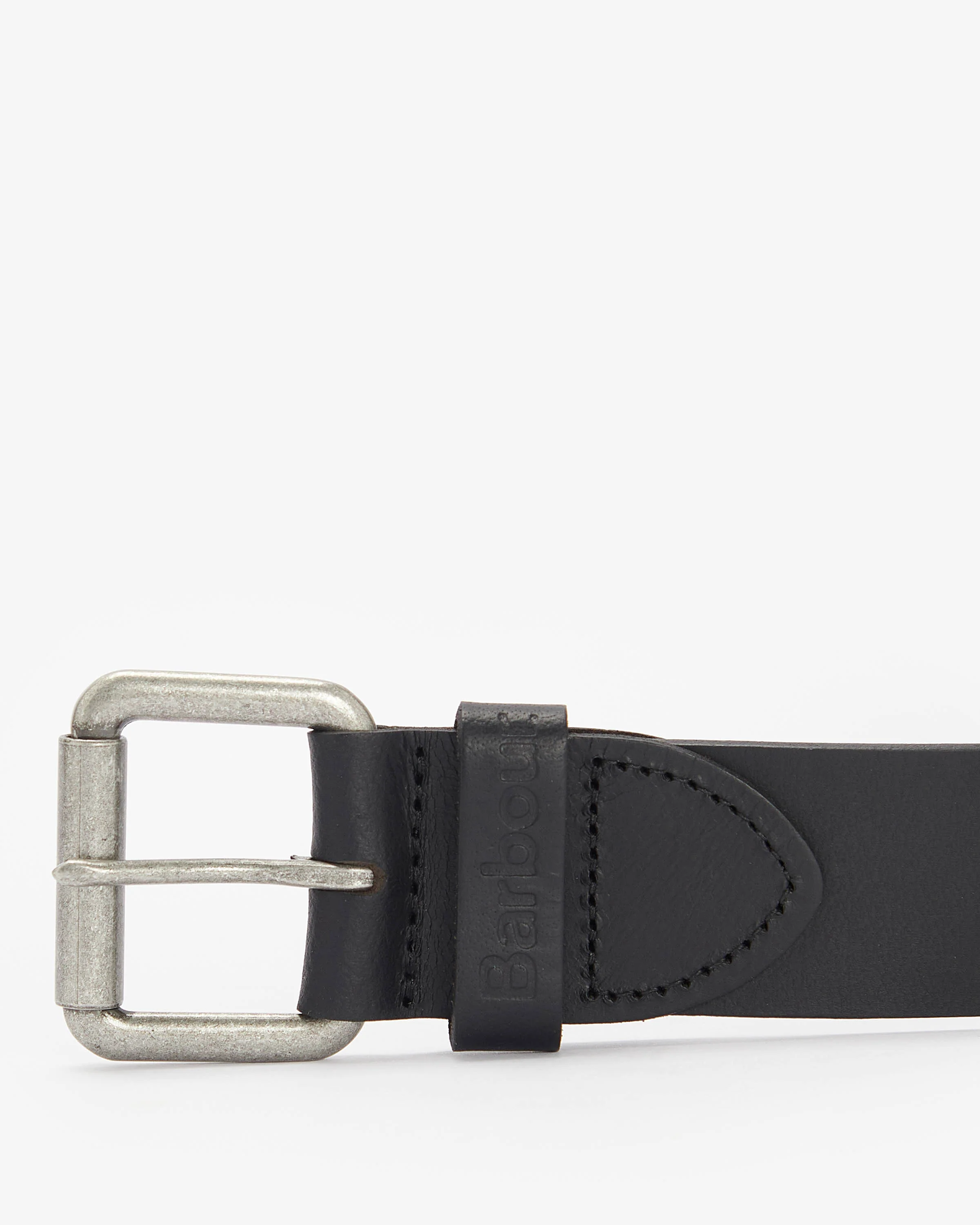 Barbour Matt Leather Mens Belt - Black - Image 2