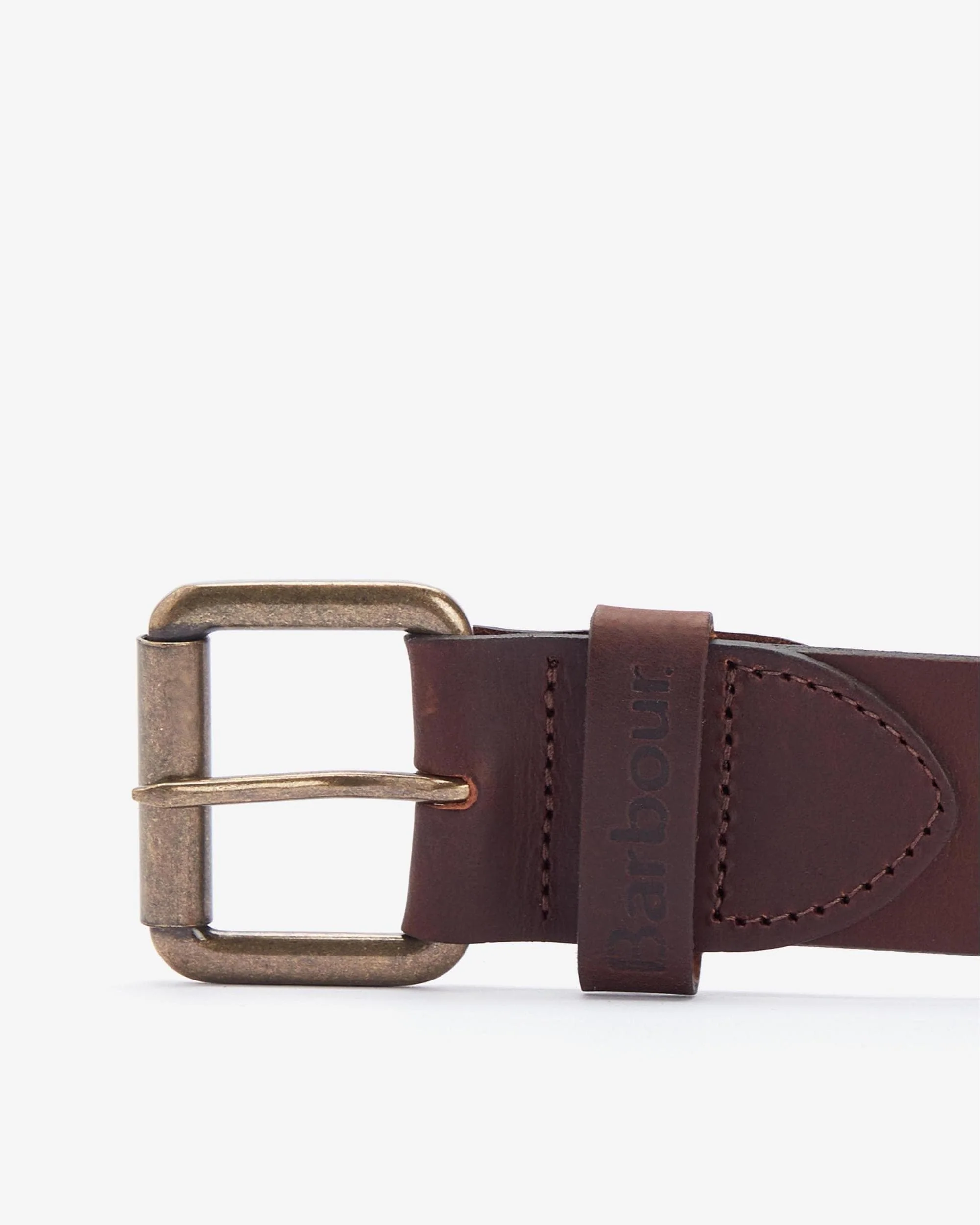 Barbour Matt Leather Mens Belt - Matt Brown - Image 2