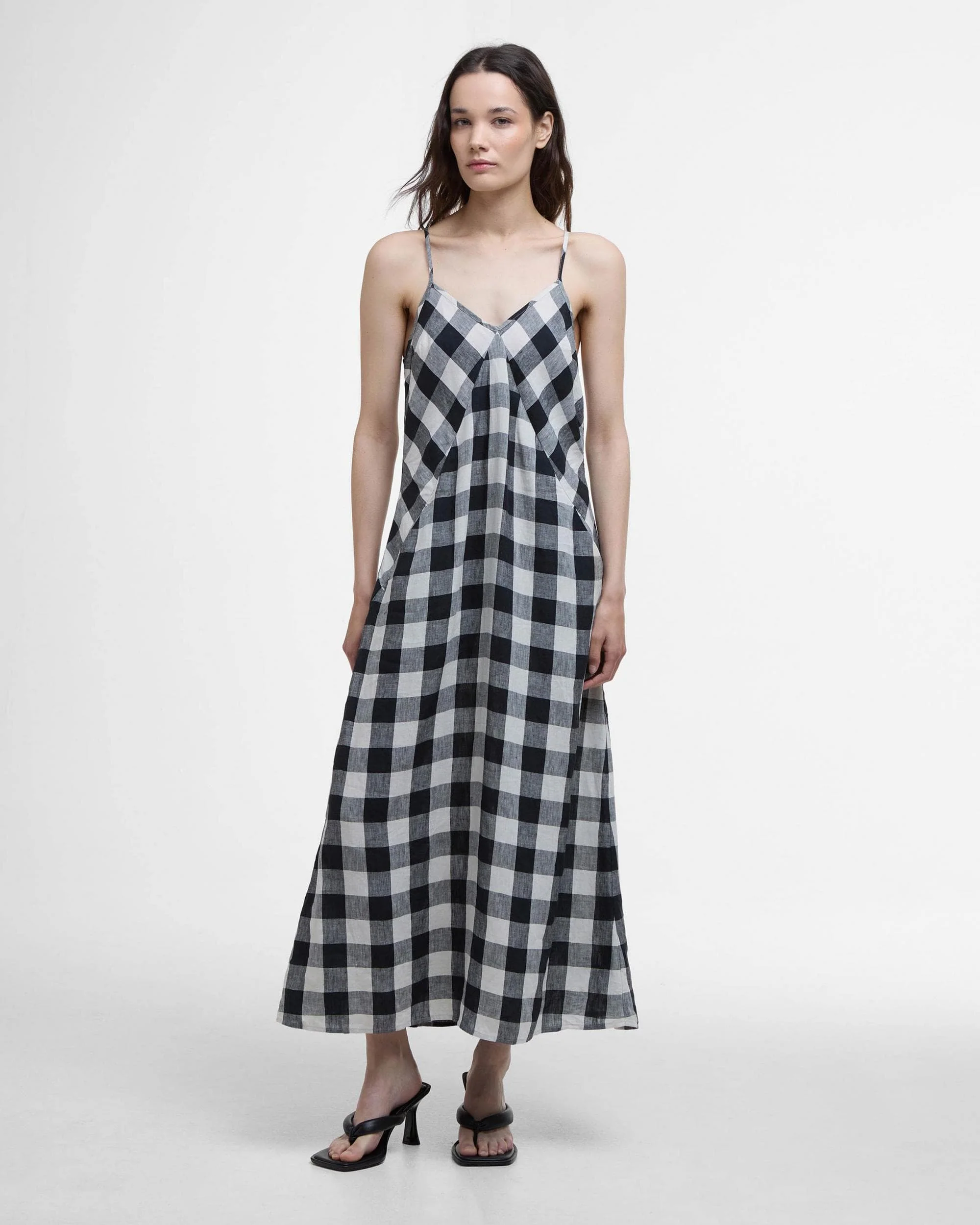 Barbour Maya Womens Gingham Midi Dress - Image 3