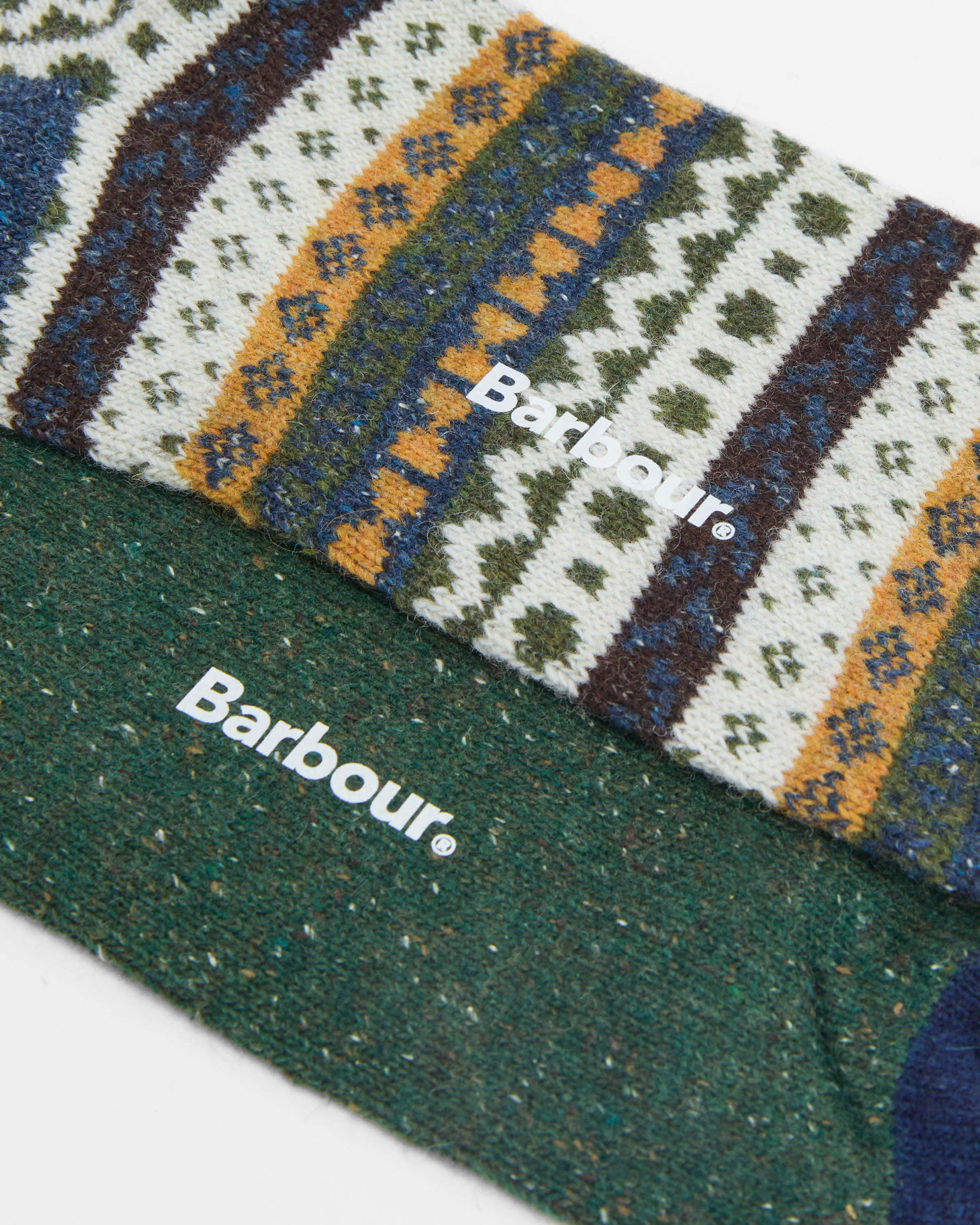 Barbour Mens Fair Isle Socks 2 Pack - Classic Mix - Image 3