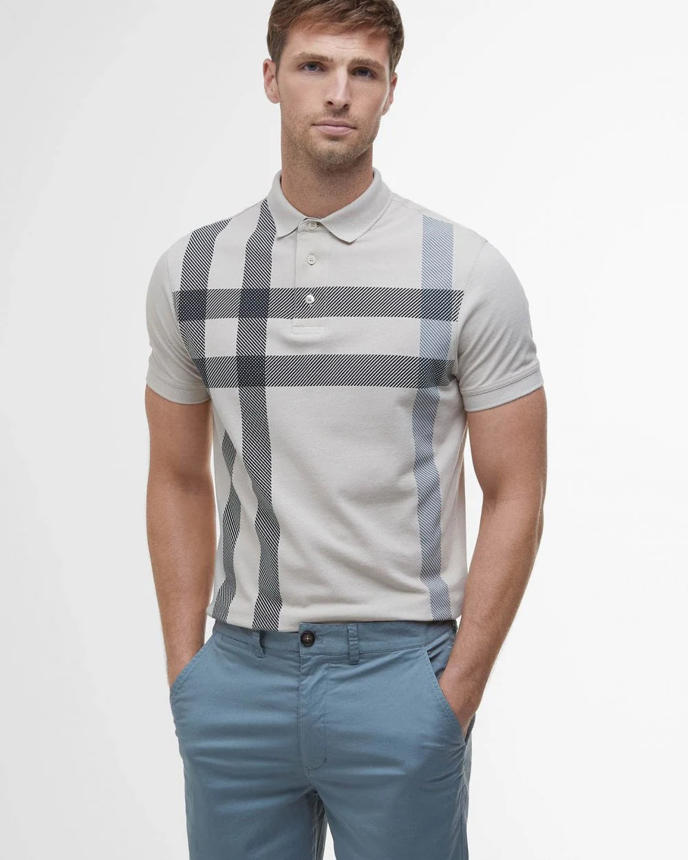 Barbour Mens Smart Chino Shorts - Lead - Image 3