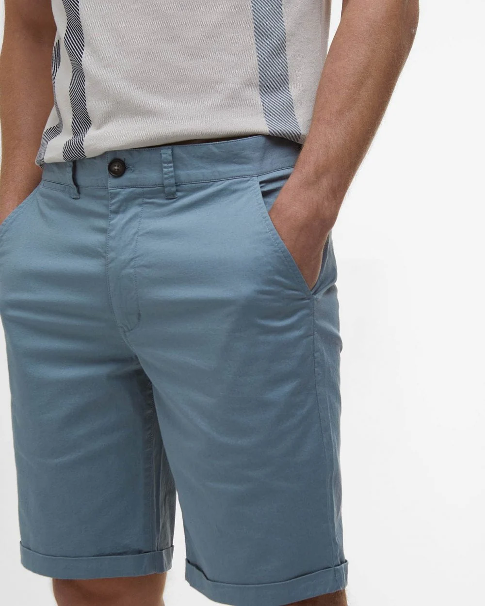 Barbour Mens Smart Chino Shorts - Lead - Image 4