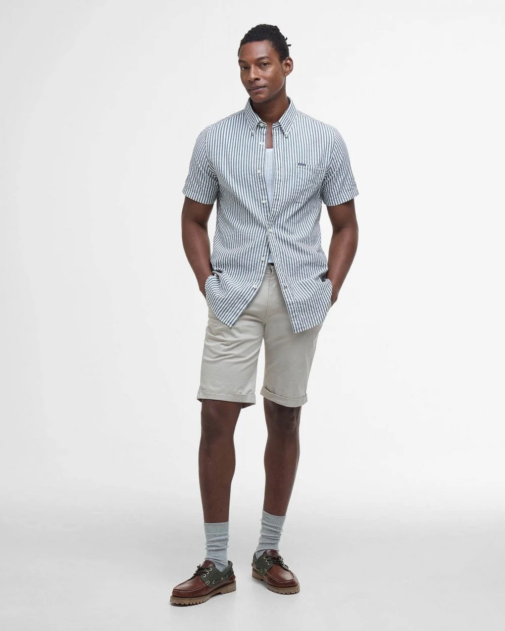 Barbour Mens Smart Chino Shorts - Mist - Image 3