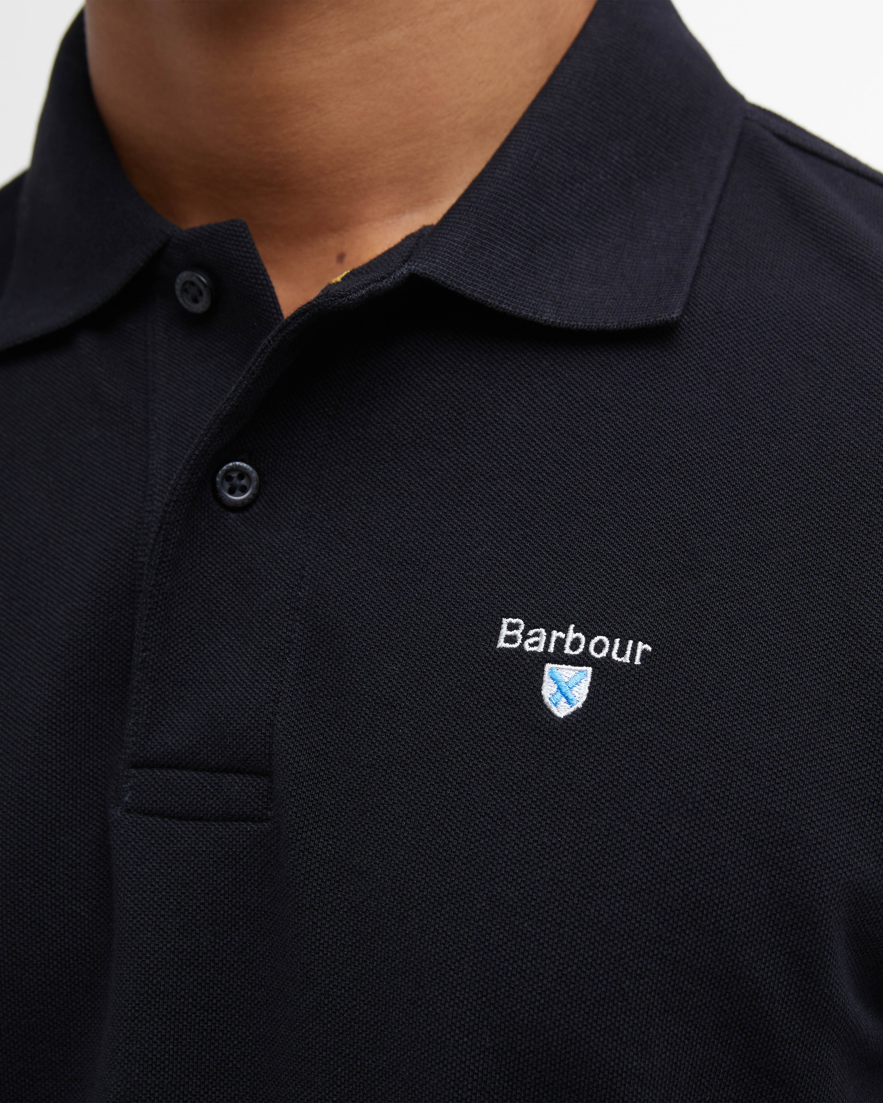 Barbour Mens Sports Polo Shirt - Black - Image 4
