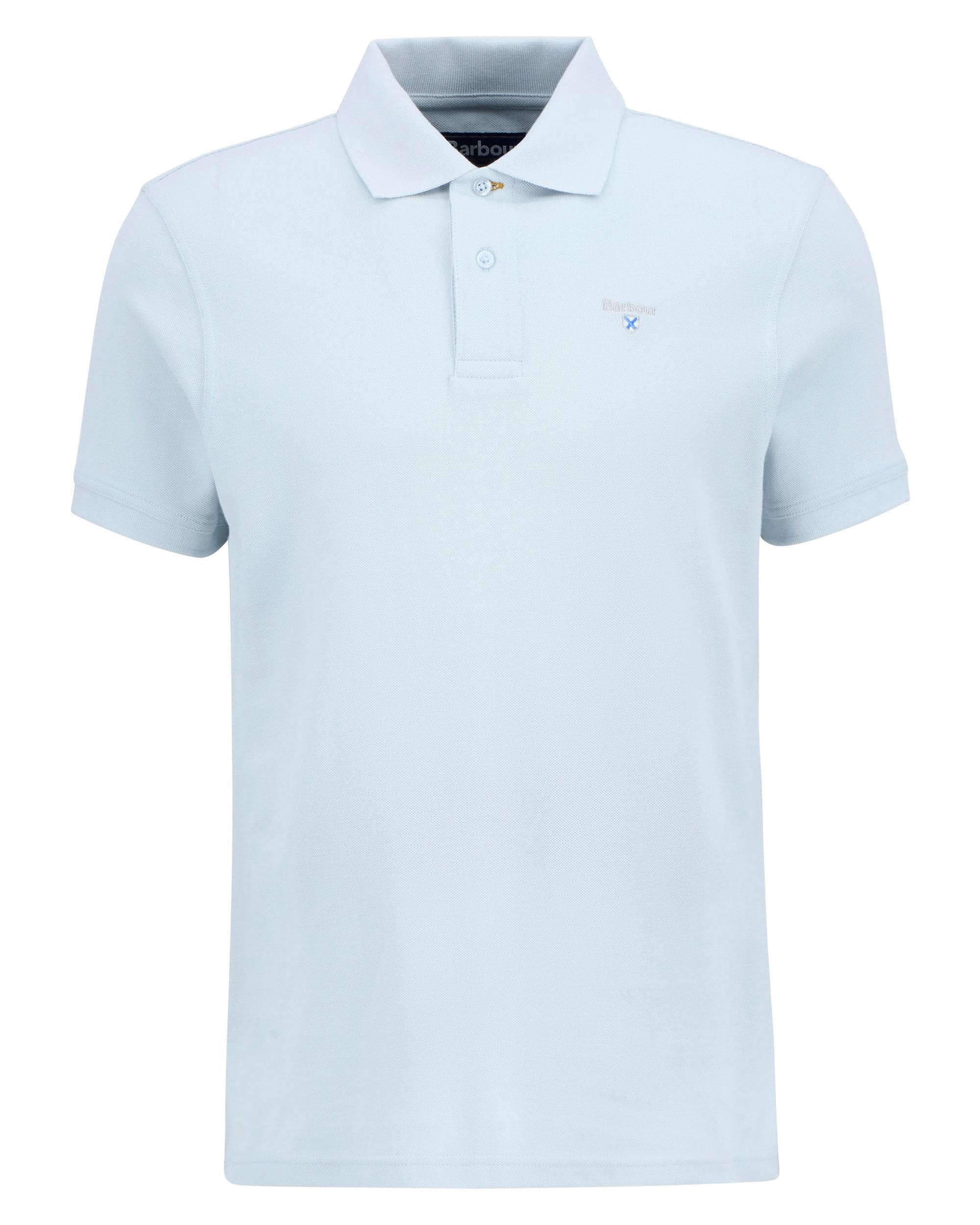 Barbour Mens Sports Polo Shirt - Bleached Blue - Image 6