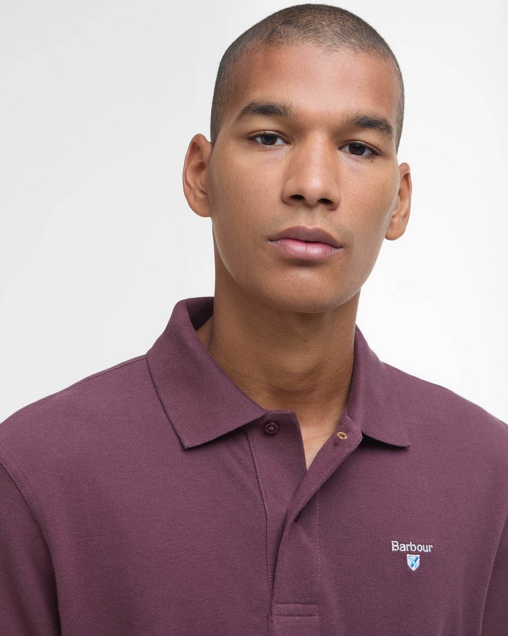 Barbour Mens Sports Polo Shirt - Burnt Heather - Image 2