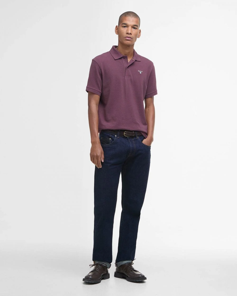 Barbour Mens Sports Polo Shirt - Burnt Heather - Image 3