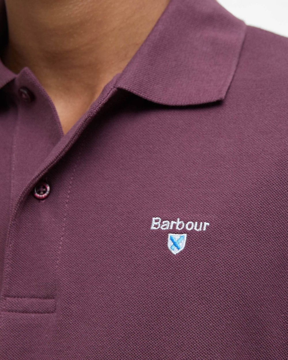 Barbour Mens Sports Polo Shirt - Burnt Heather - Image 5