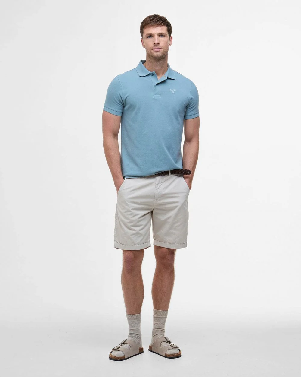 Barbour Mens Sports Polo Shirt - Lead - Image 3