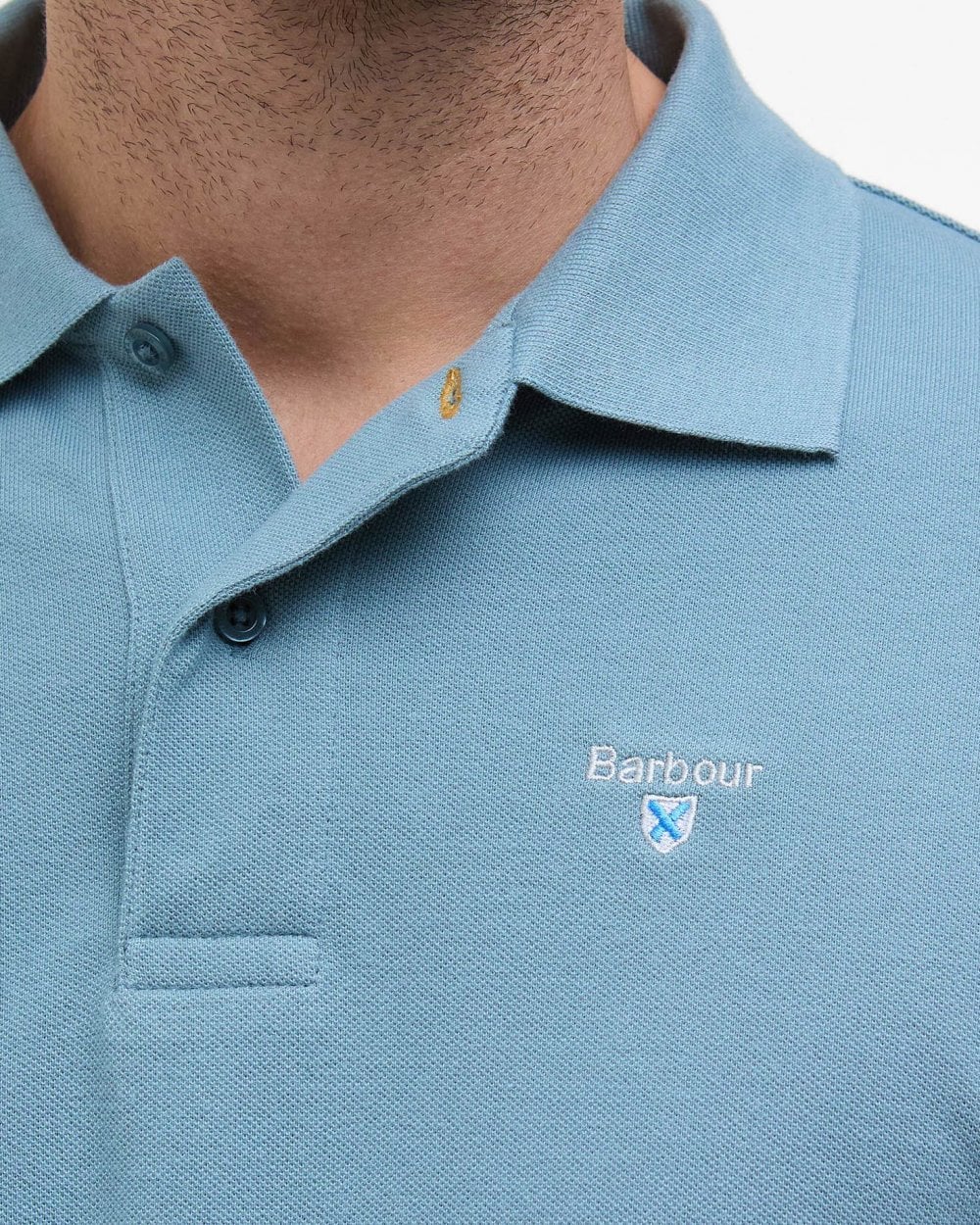Barbour Mens Sports Polo Shirt - Lead - Image 4