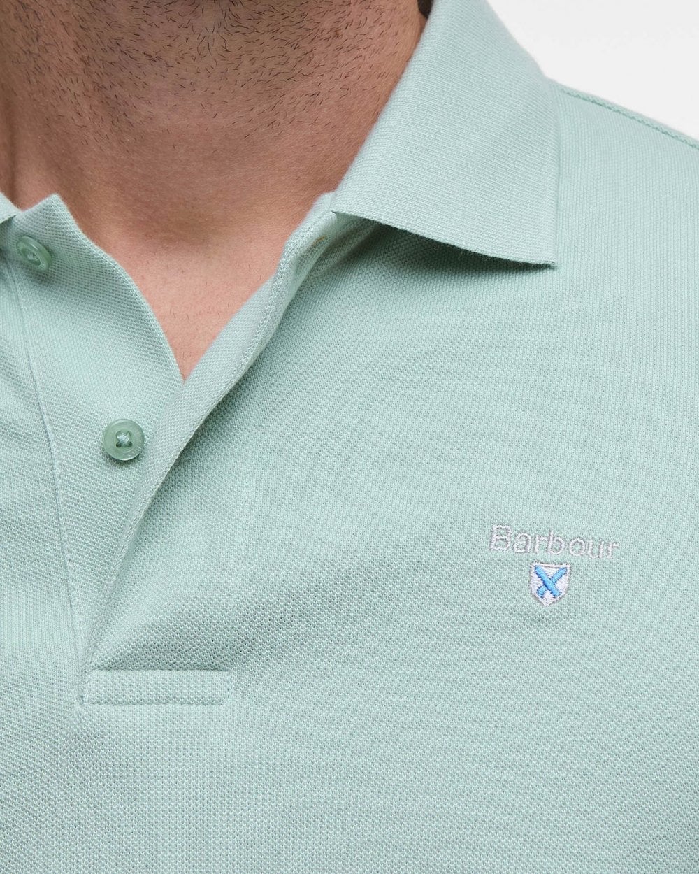 Barbour Mens Sports Polo Shirt - Pale Apple - Image 5