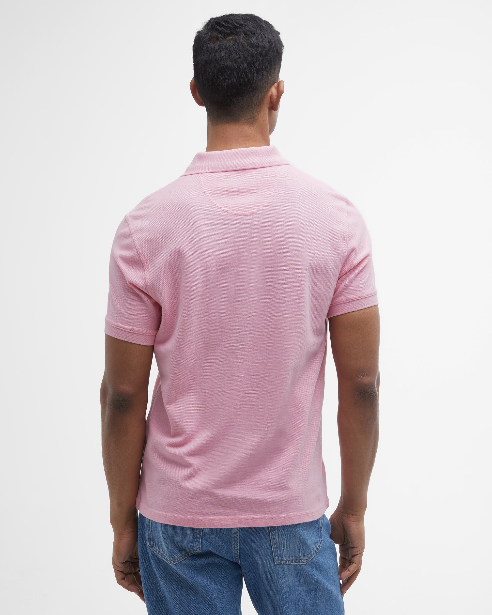 Barbour Mens Sports Polo Shirt - Pink - Image 4