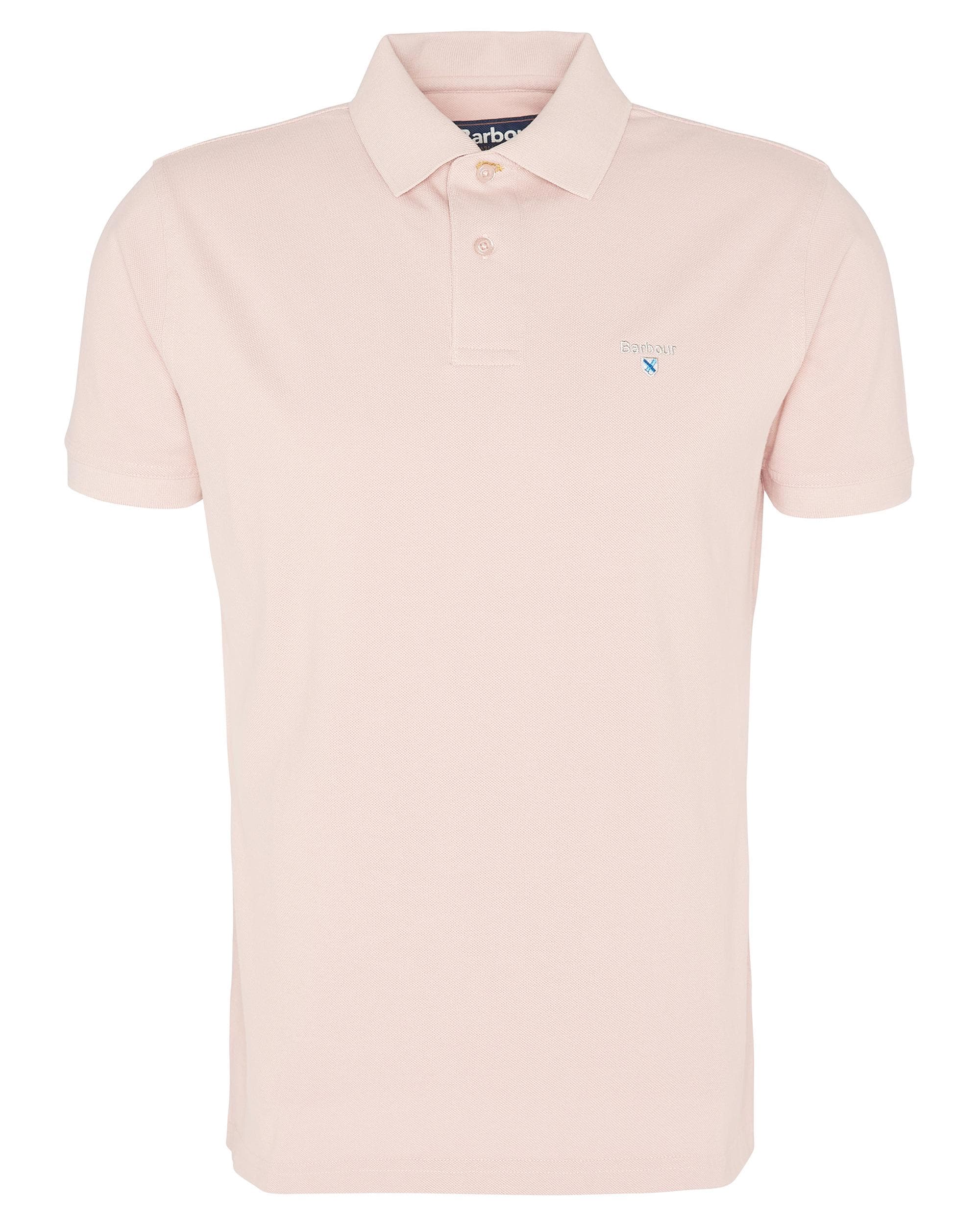 Barbour Mens Sports Polo Shirt - Pink Mist - Image 7