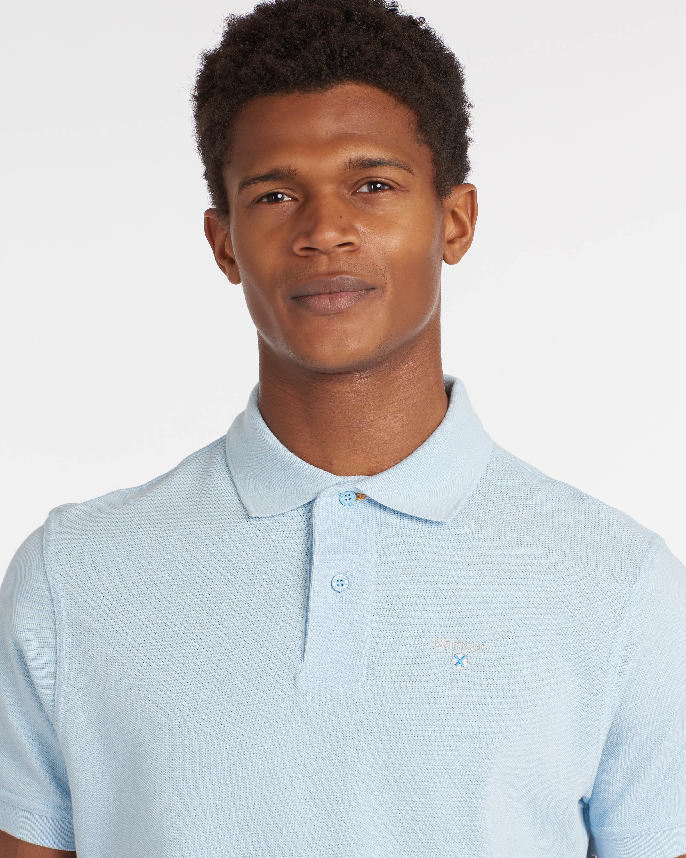 Barbour Mens Sports Polo Shirt - Sky - Image 4