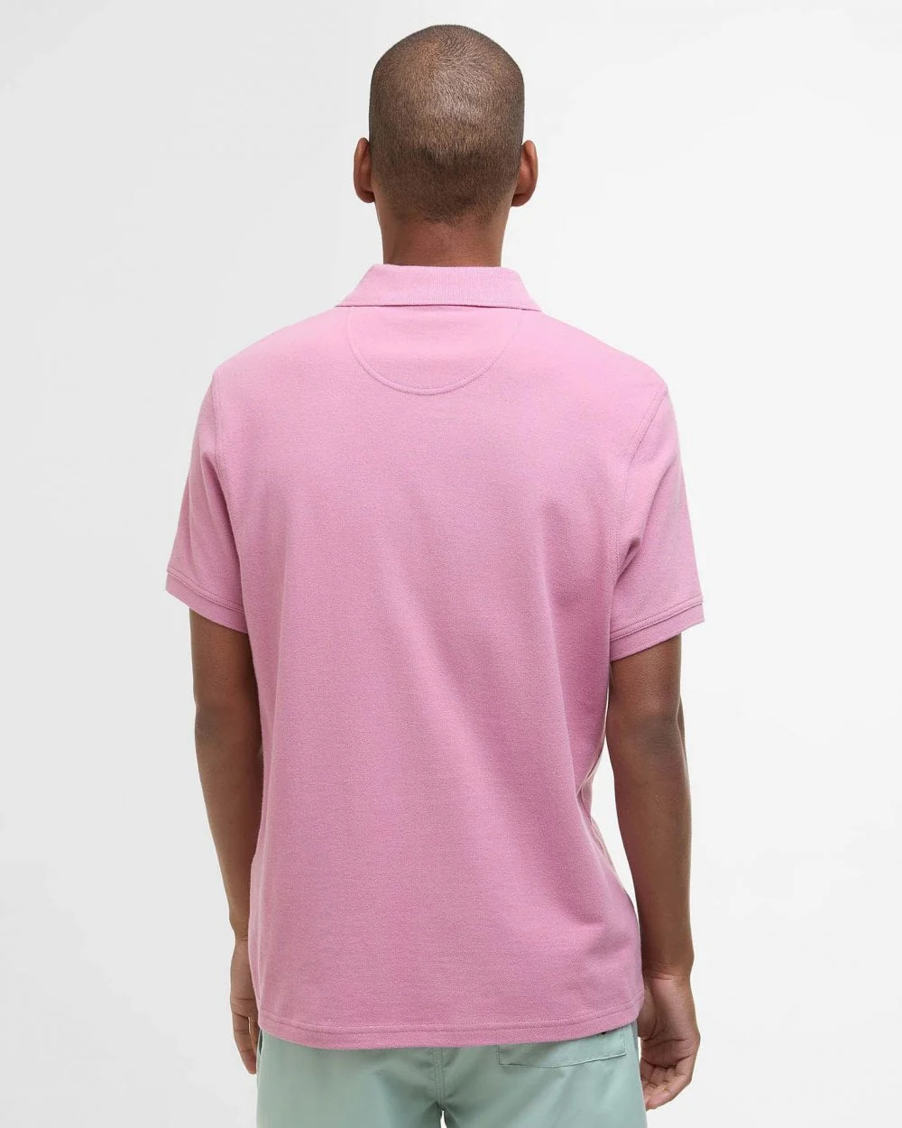 Barbour Mens Sports Polo Shirt - True Pink - Image 4