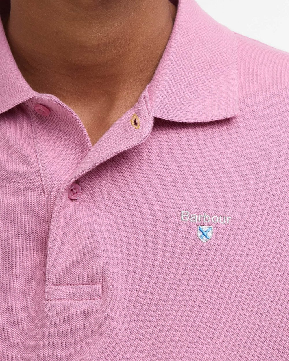 Barbour Mens Sports Polo Shirt - True Pink - Image 5