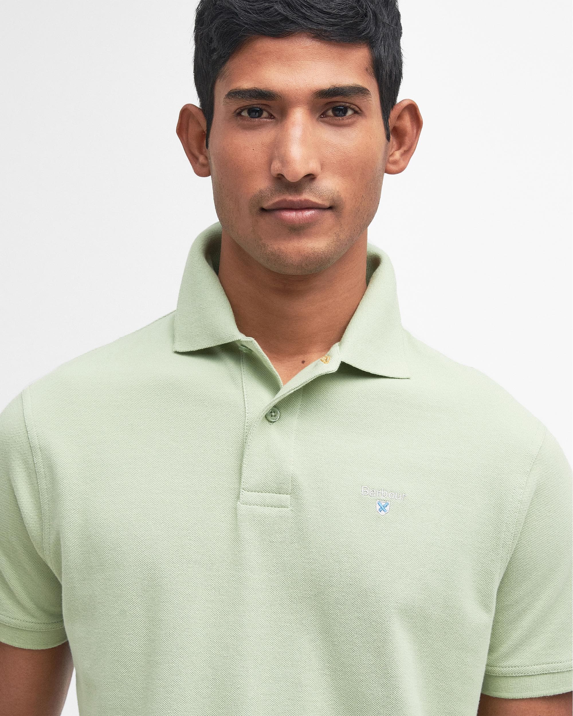 Barbour Mens Sports Polo Shirt - Vintage Green - Image 2