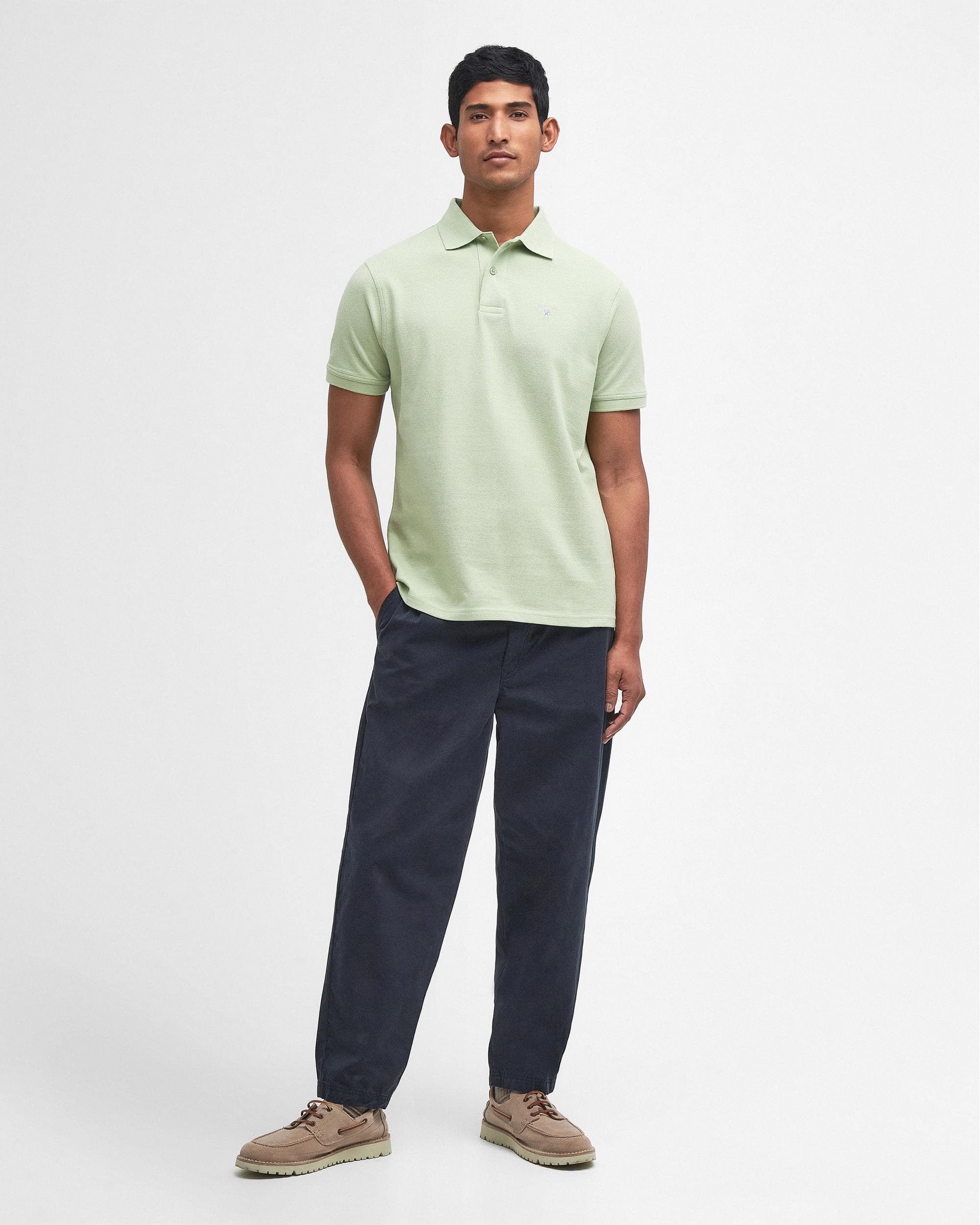 Barbour Mens Sports Polo Shirt - Vintage Green - Image 3