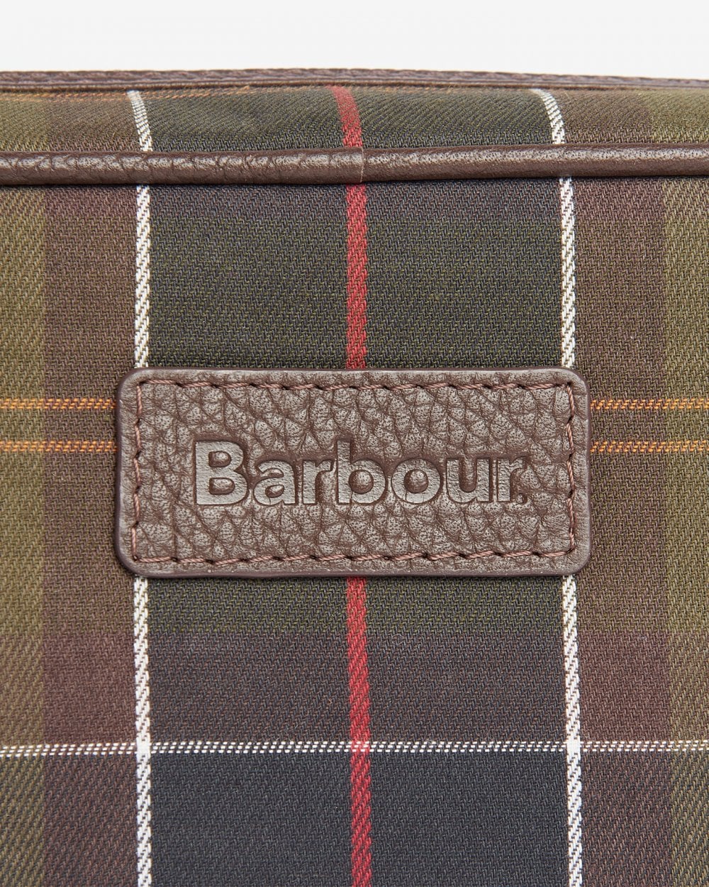 Barbour Mens Tartan Leather Washbag - Image 4