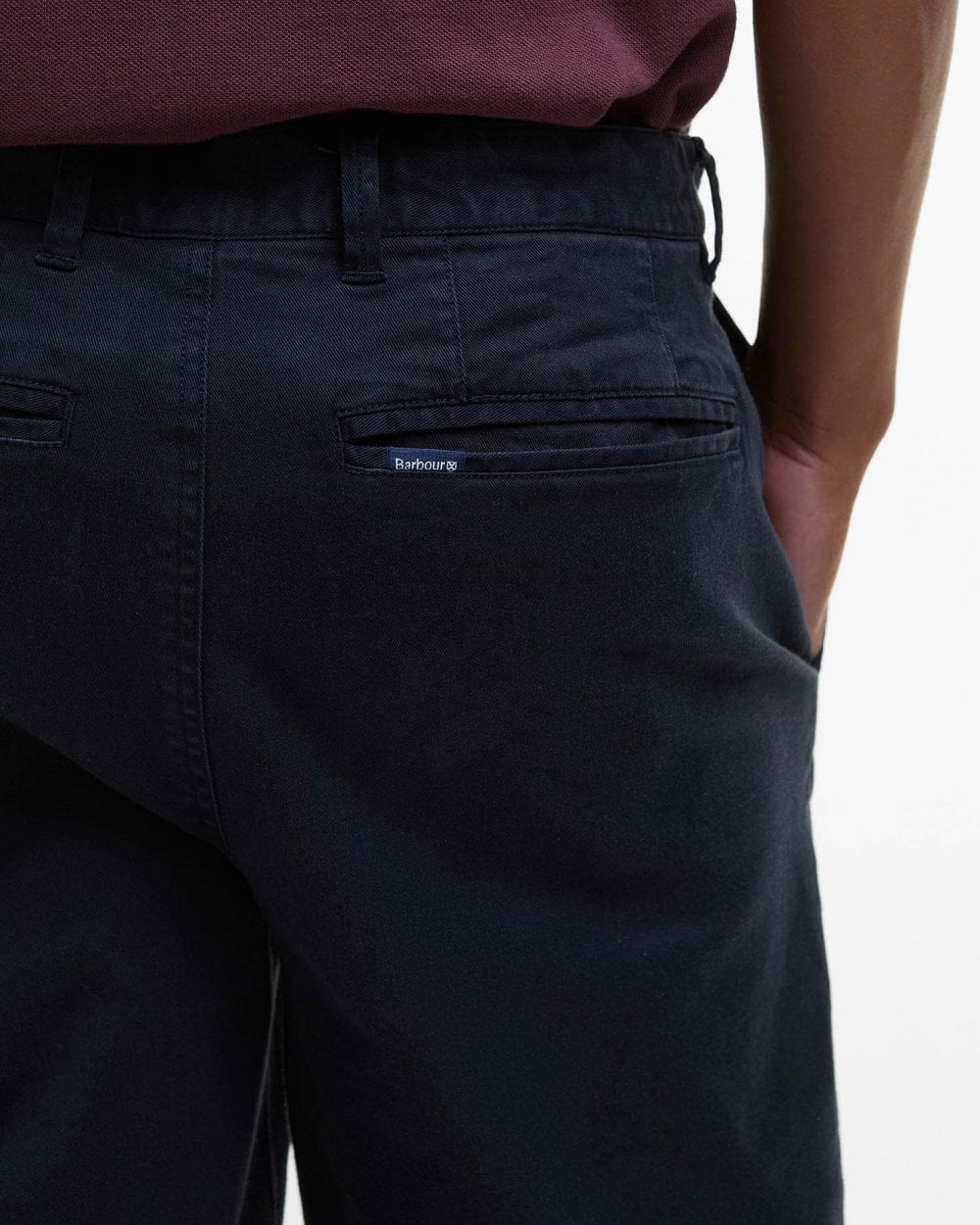 Barbour Mens Washed Twill Chino Shorts - Dark Navy - Image 4
