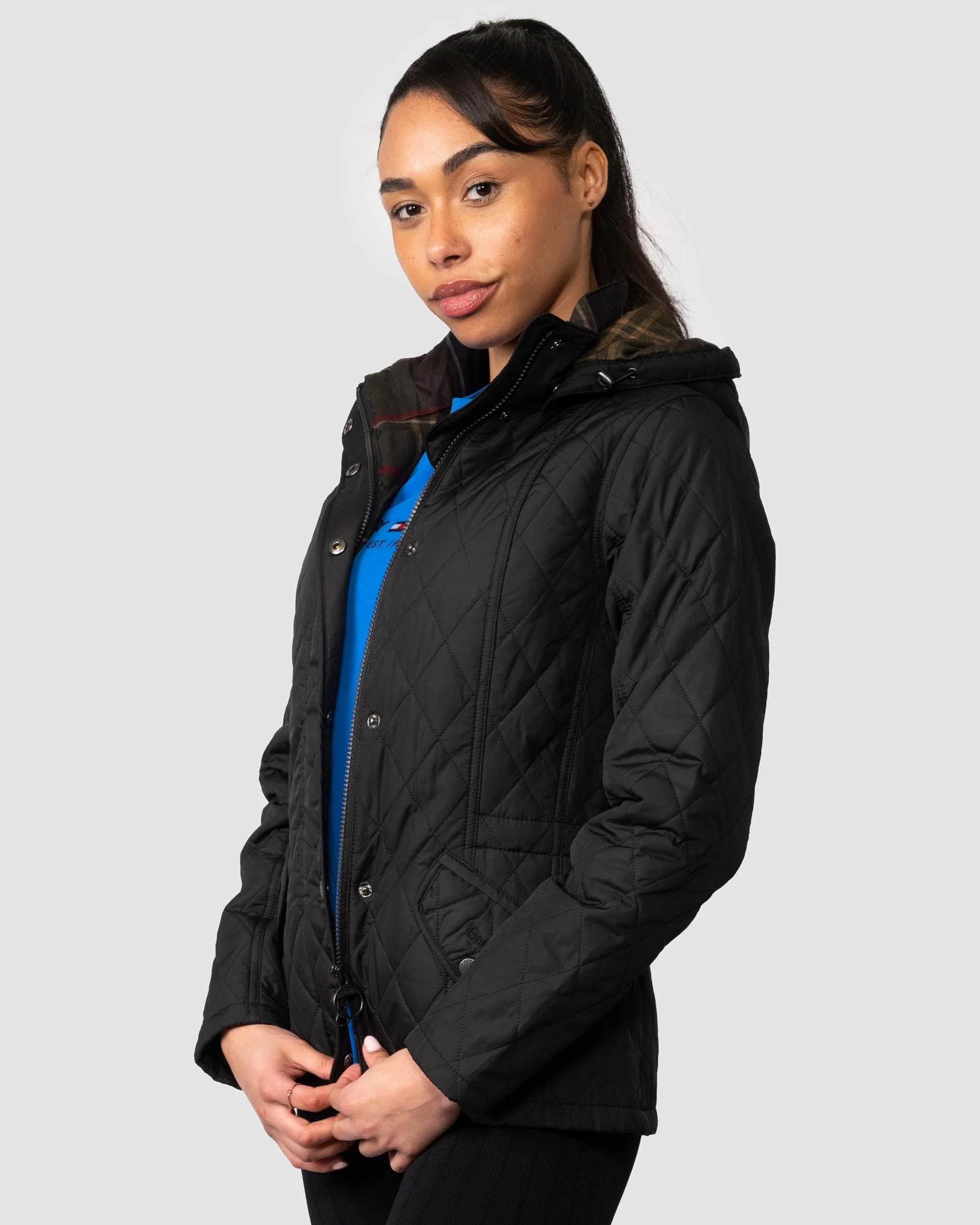 Barbour Millfire Quilted Womens Jacket - Black/Classic - Image 3