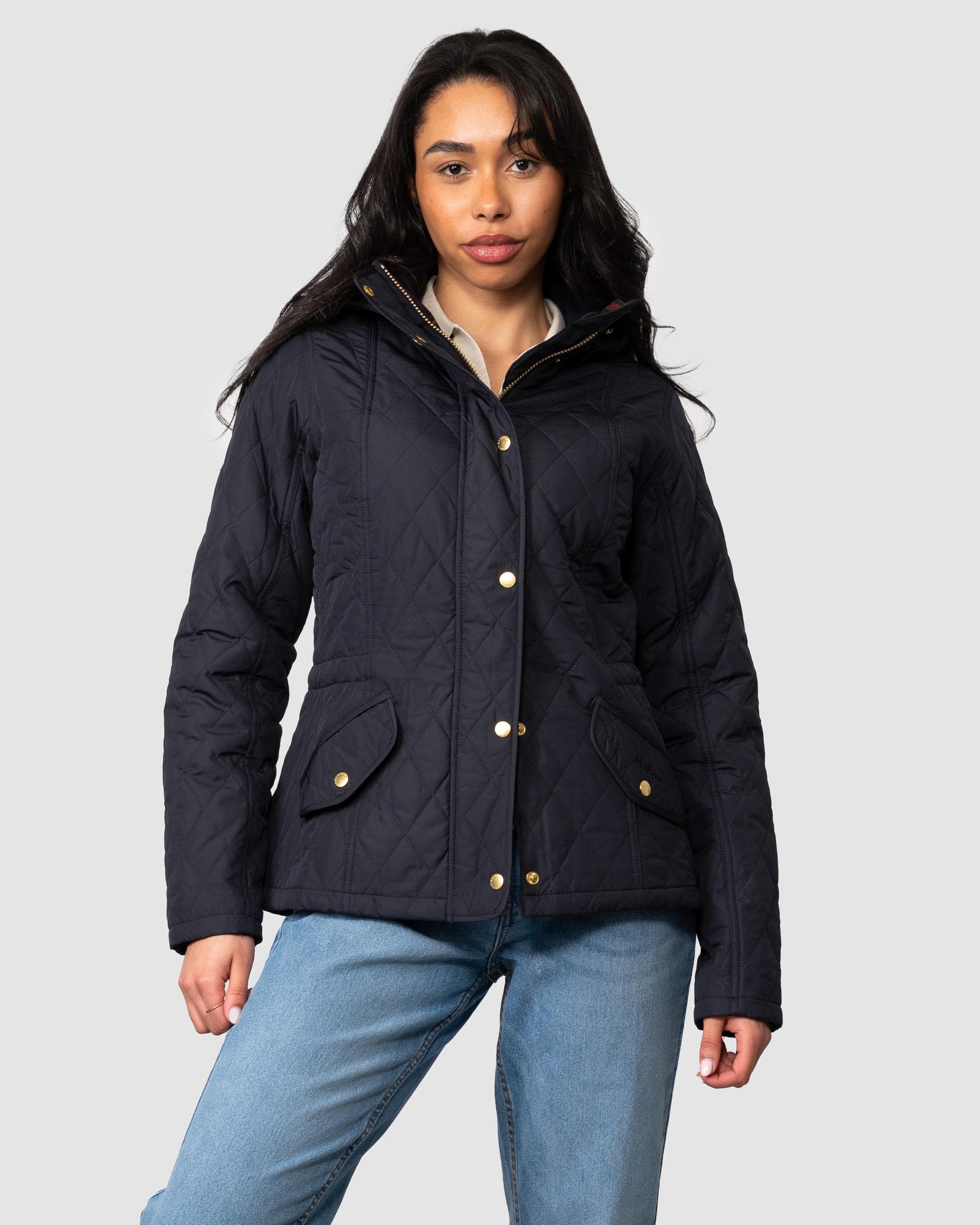 Barbour Millfire Quilted Womens Jacket - Navy/Classic - Image 4