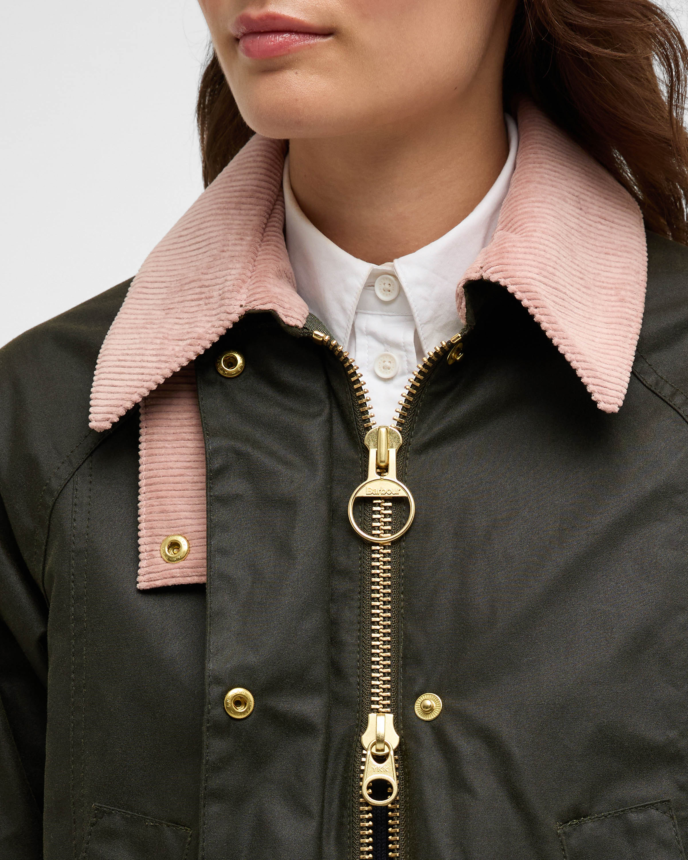 Barbour Modern Beadnell Womens Wax Jacket - Archive Olive/Ancient/Gardenia - Image 2