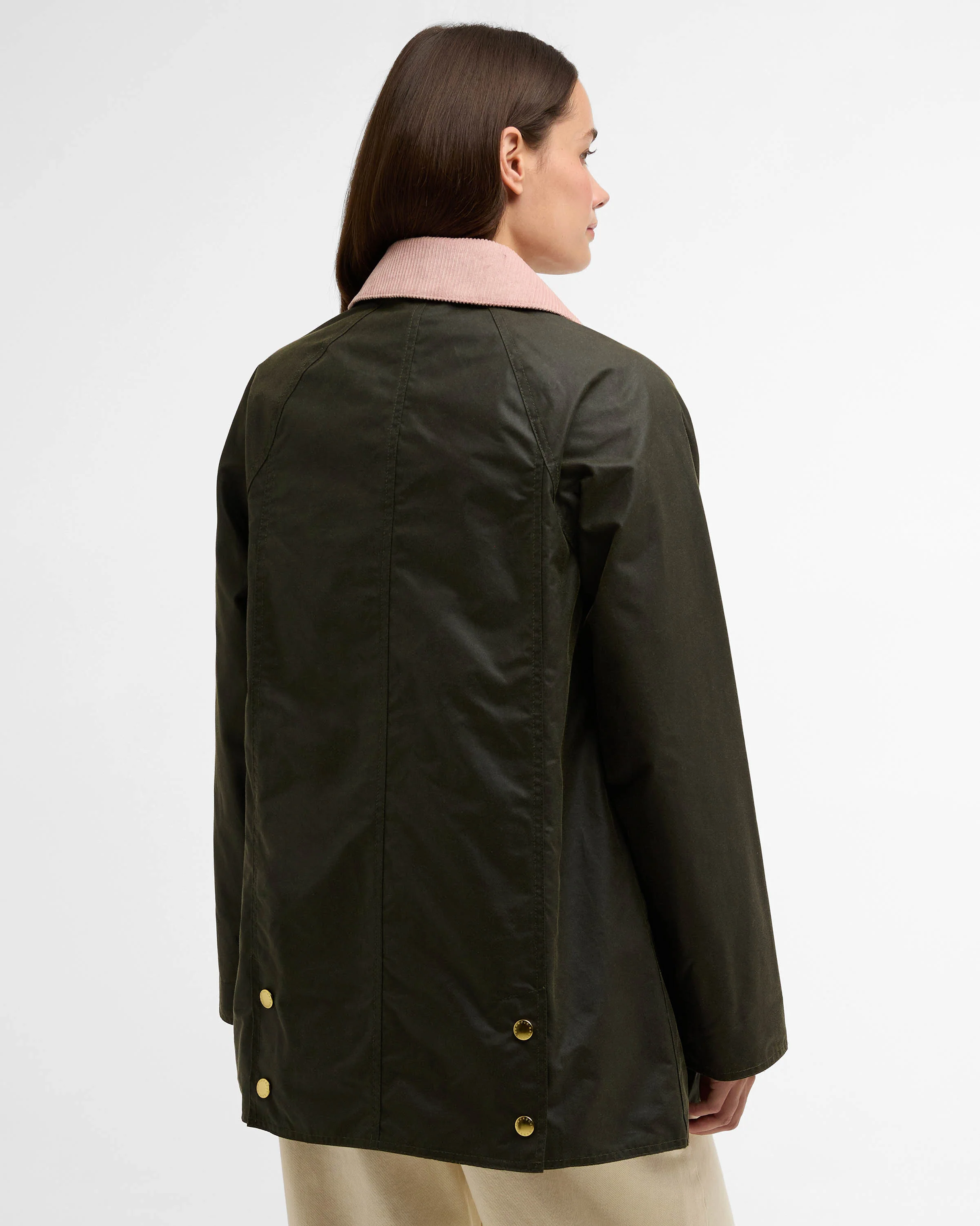 Barbour Modern Beadnell Womens Wax Jacket - Archive Olive/Ancient/Gardenia - Image 7